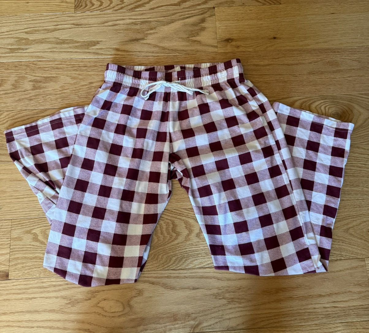 Calvin Klein Calvin Klein Plaid Pajama Pants XS Red White Comfy Cozy Size 26" / US 2 / IT 38 - 1 Thumbnail
