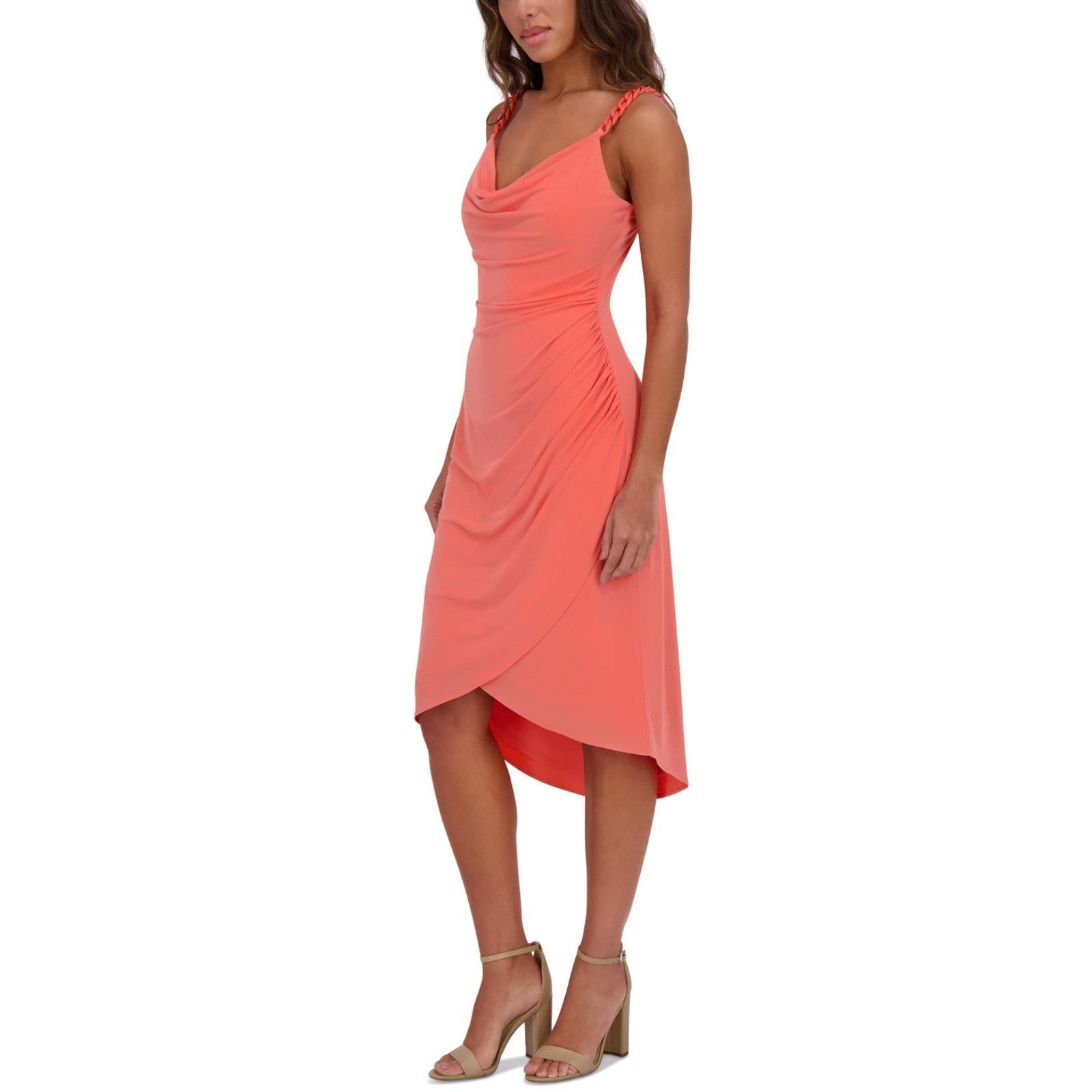Other Siena Women's Chain-Trim Bodycon Dress - Coral, Size 14, Size XL / US 12-14 / IT 48-50 - 2 Thumbnail