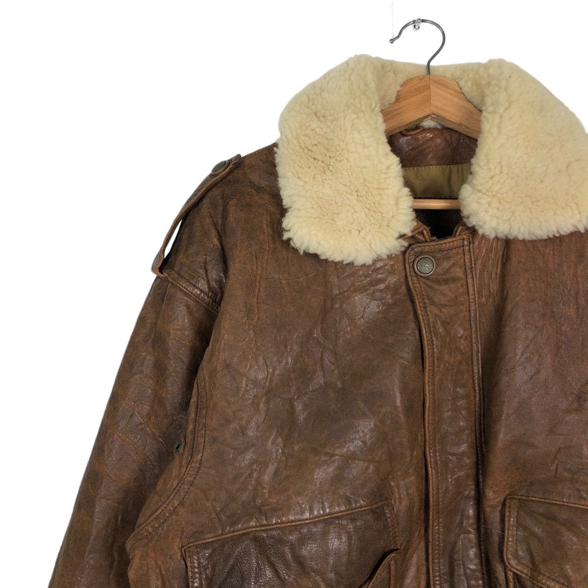 Genuine Leather 🔥80’s Vintage Bomber Leather Jacket Santa Barbara Polo Club Size US L / EU 52-54 / 3 - 7 Thumbnail