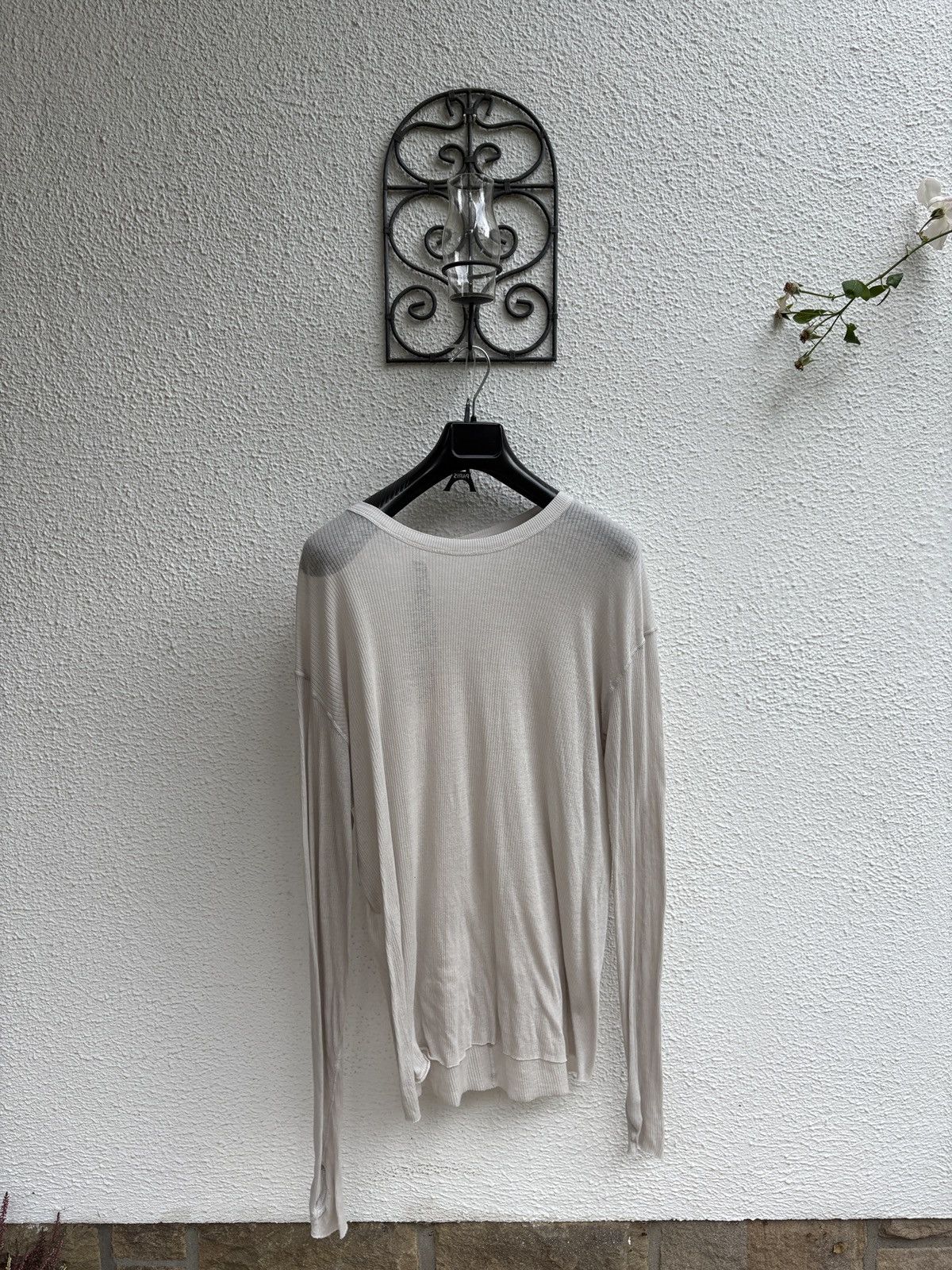 11 By Boris Bidjan Saberi Boris Bidjan Saberi Light Grey Ribbed Cashmere Longsleeve Size US XL / EU 56 / 4 - 1 Thumbnail