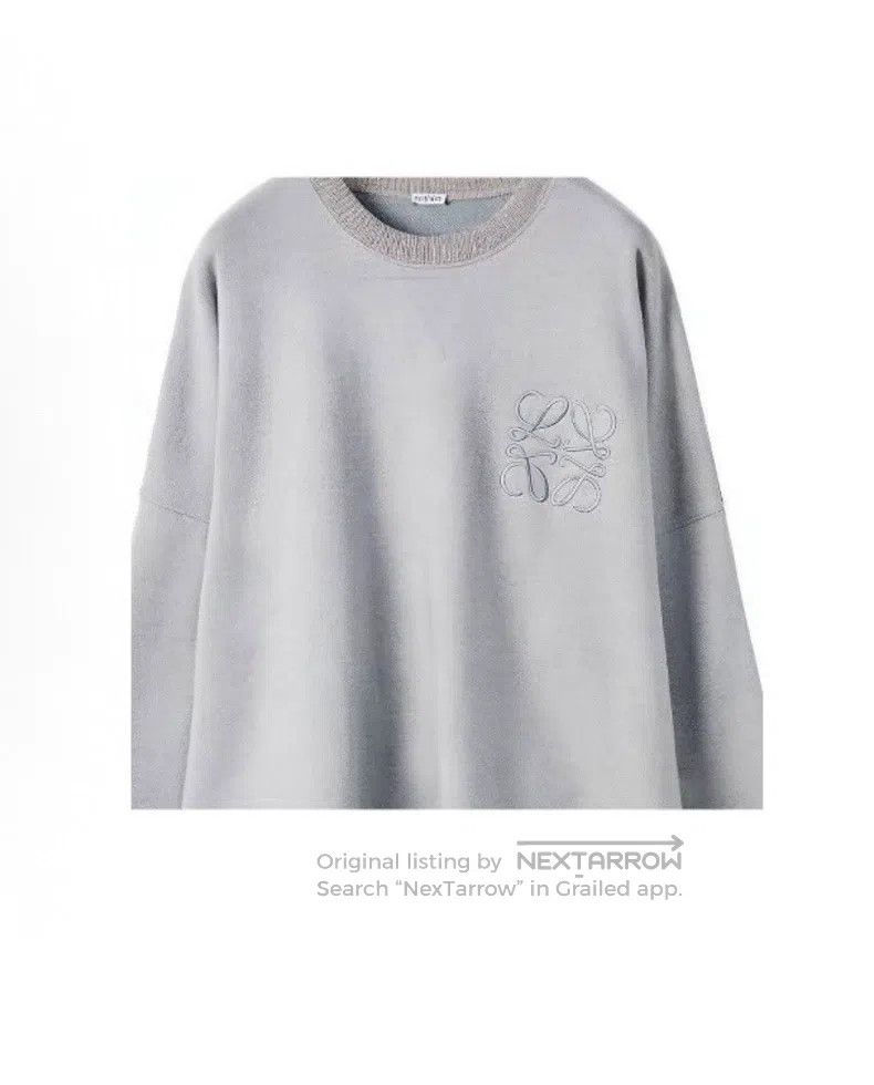 Loewe Loewe FW21 Chest Embroidered Crewneck Sweatshirt - Grey Size M / US 6-8 / IT 42-44 - 3 Thumbnail