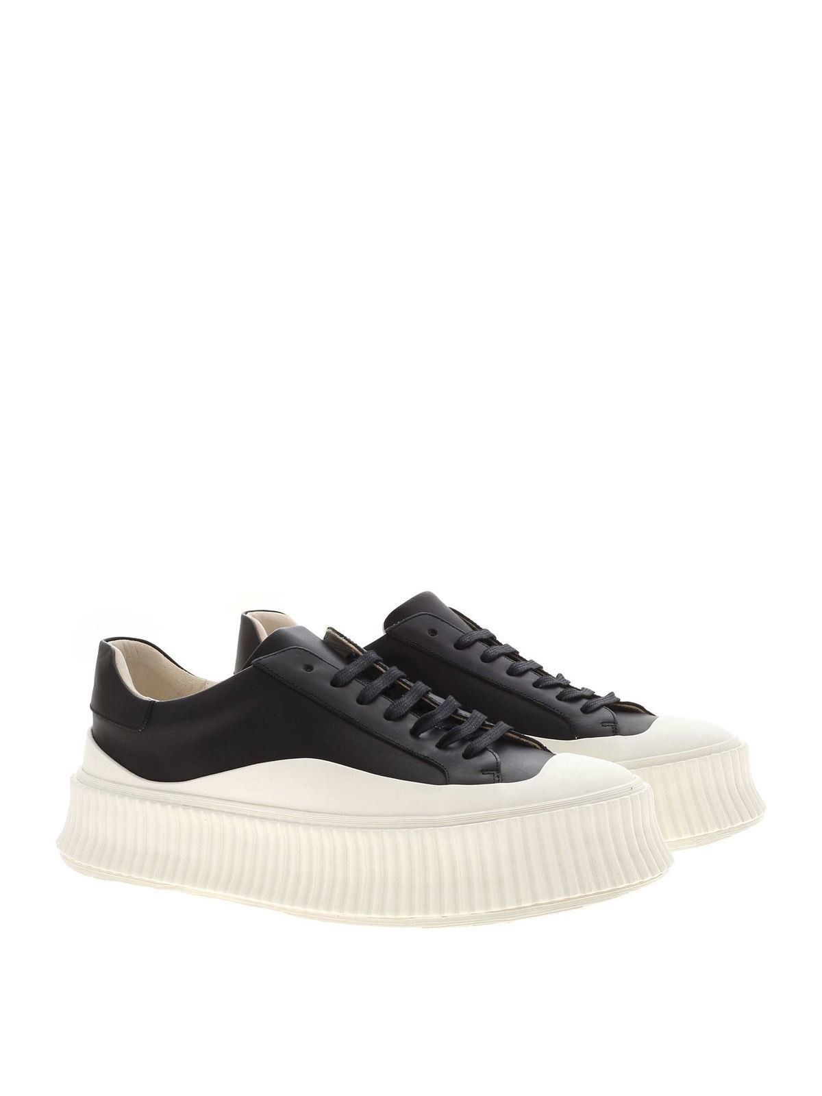 Jil Sander Lake Platform Leather Sneakers Size US 12 / EU 45 - 1 Thumbnail
