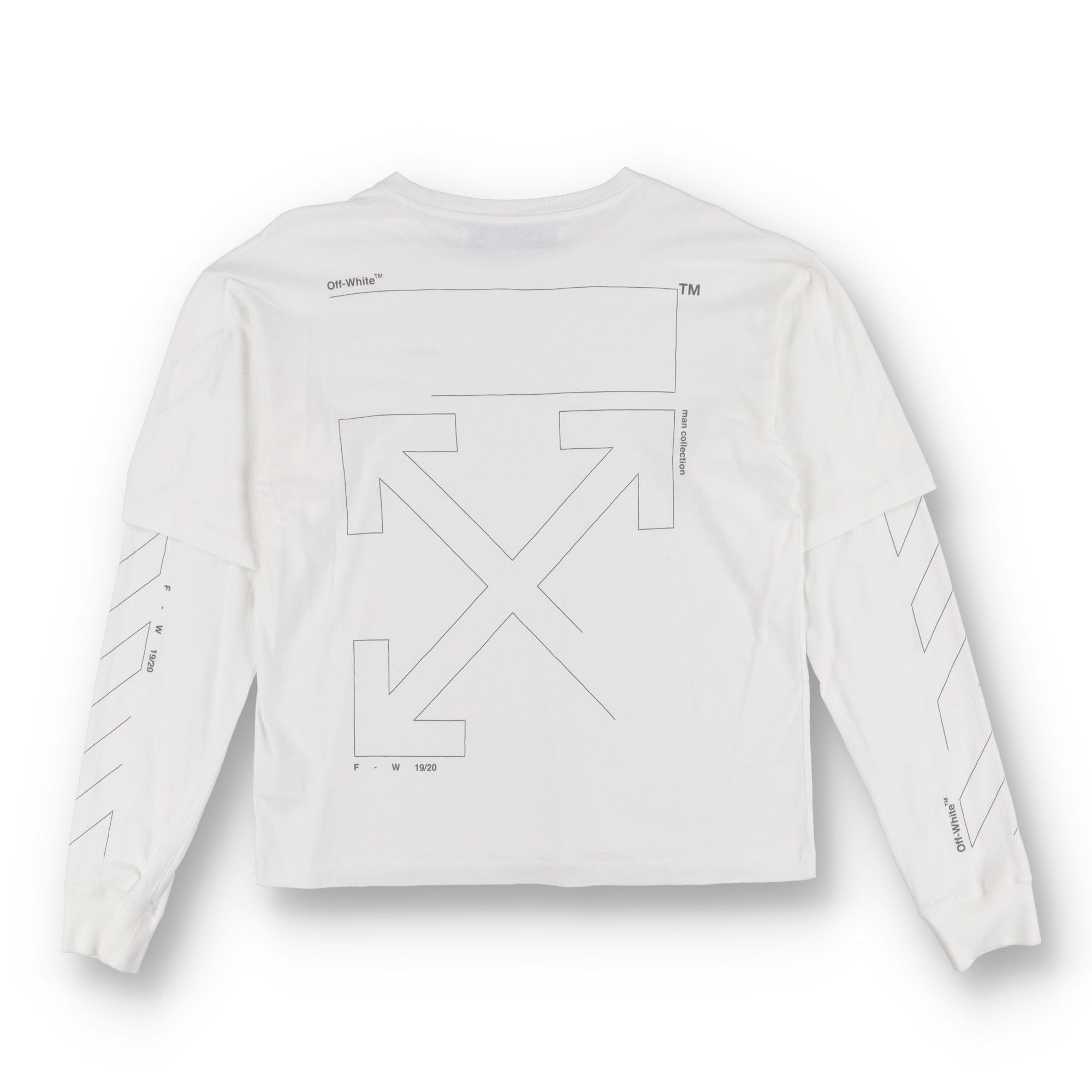 Off-White White Unfinished Reflective Arrows Oversized LS T-Shirt Size US M / EU 48-50 / 2 - 1 Thumbnail