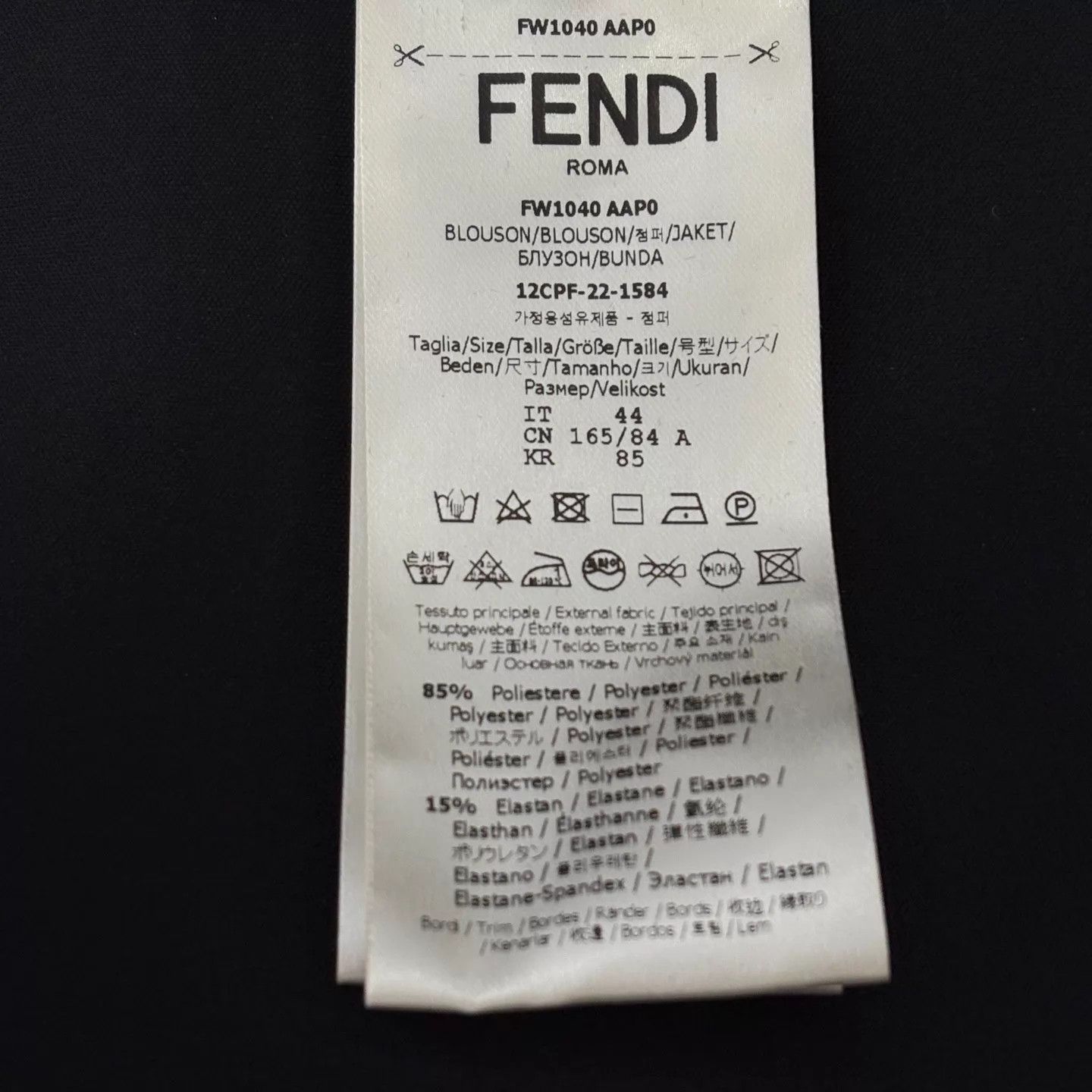Fendi Fendi Black Allover Print FlockedVelvet Hooded Bomber 44 Size US S / EU 44-46 / 1 - 5 Thumbnail