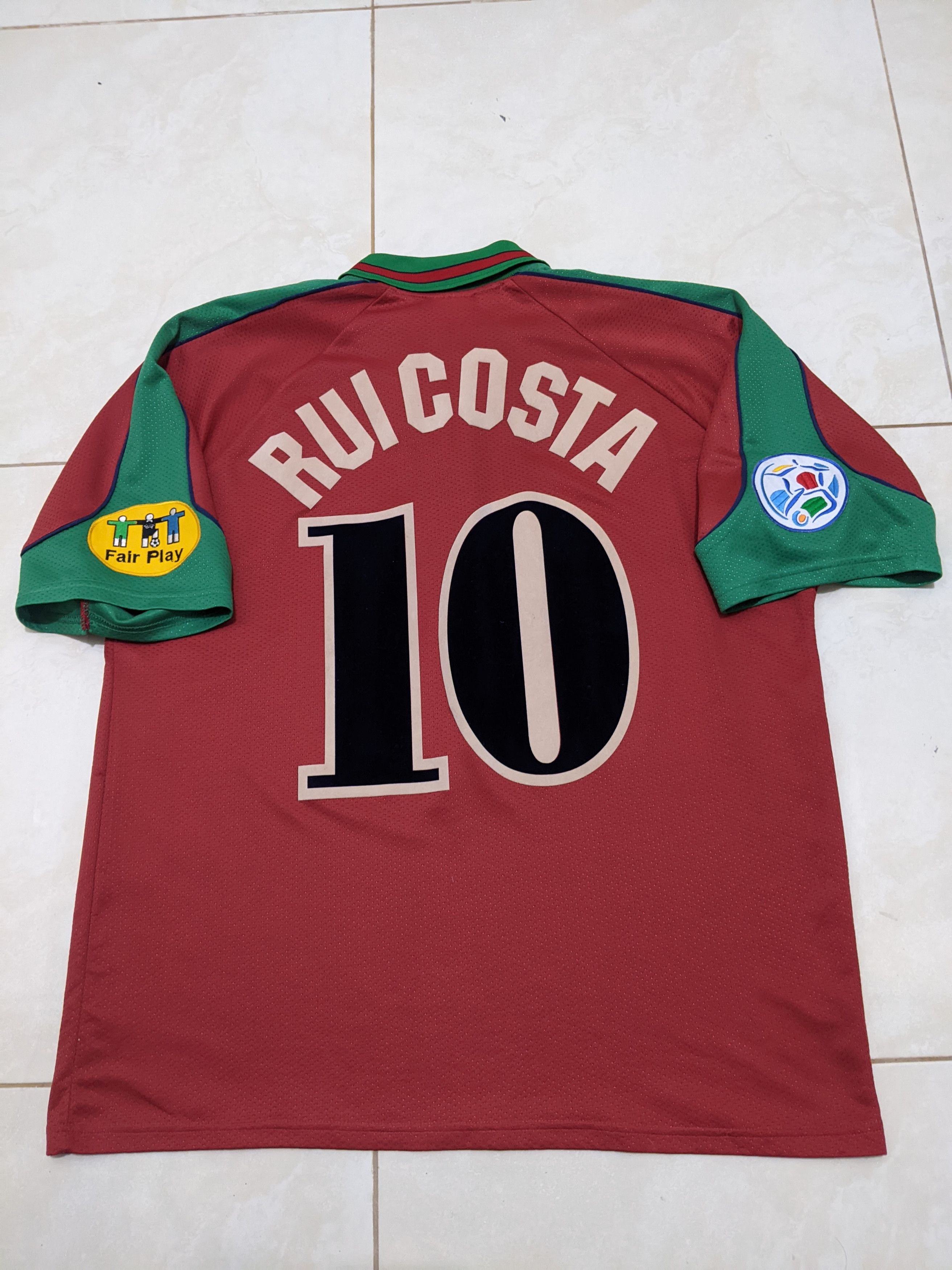 Vintage Jersey Portugal euro 1996 home Rui Costa football shirt Size US XL / EU 56 / 4 - 2 Thumbnail