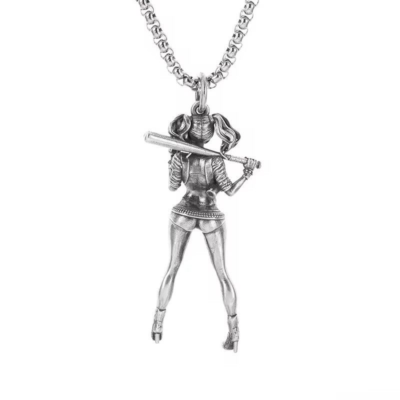 Jewelry Baseball Player Girl Statue Pendant Necklace Size ONE SIZE - 2 Thumbnail