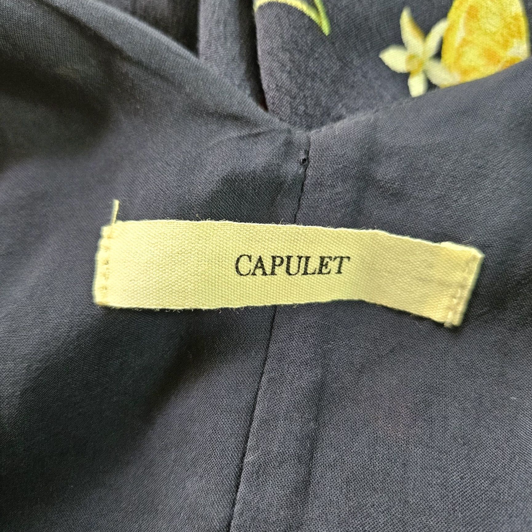 Vintage Capulet Dress XS Blue V-Neck Sleeveless Tie Cherries Lemons Short Mini Womens Capulet Size XS / US 0-2 / IT 36-38 - 6 Thumbnail