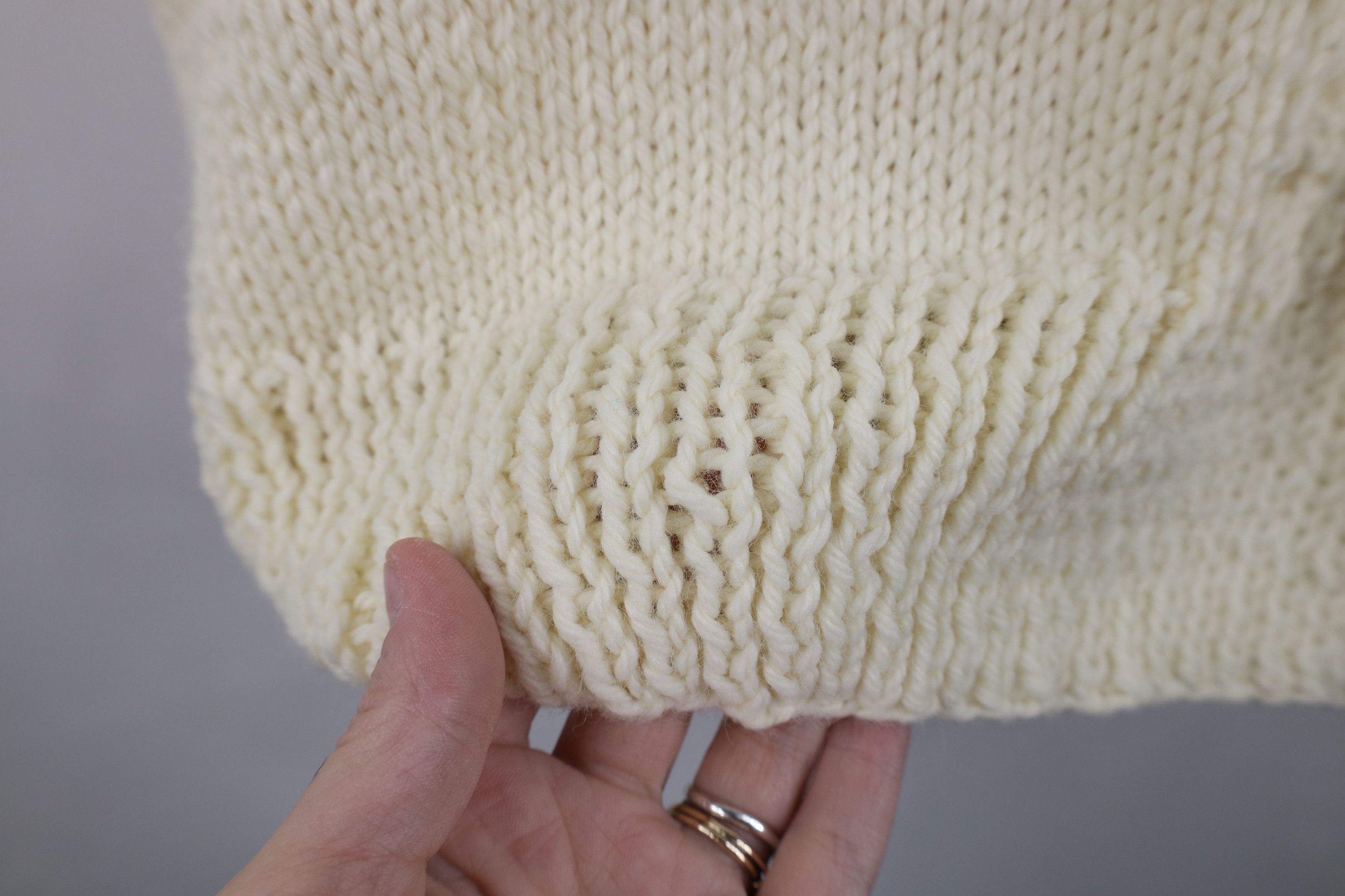 Vintage Vintage 60s 70s Dapper Cable Knit Sweater Vest Cream USA Size US XXL / EU 58 / 5 - 4 Thumbnail