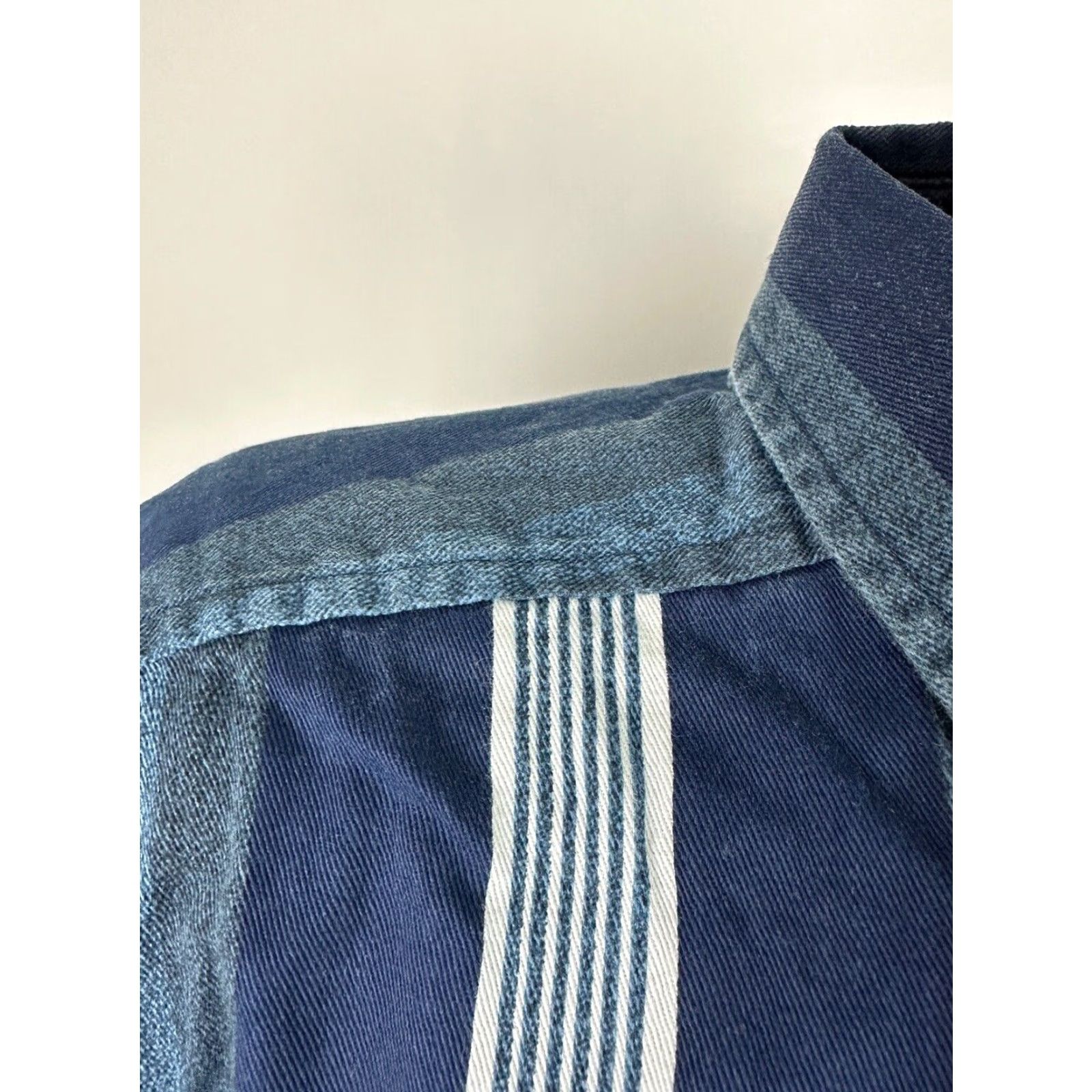 Faded Glory VINTAGE Faded Glory Shirt Men 2XLT Blue Striped Long Sleeve Heavyweight Casual 90s - Mens Size US XXL / EU 58 / 5 - 5 Thumbnail