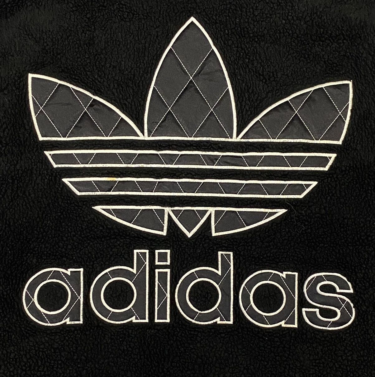 Adidas × Descente × Vintage Vintage 90s Adidas Trefoil Big Logo Pile Fleece Hoodie Size US L / EU 52-54 / 3 - 16 Thumbnail