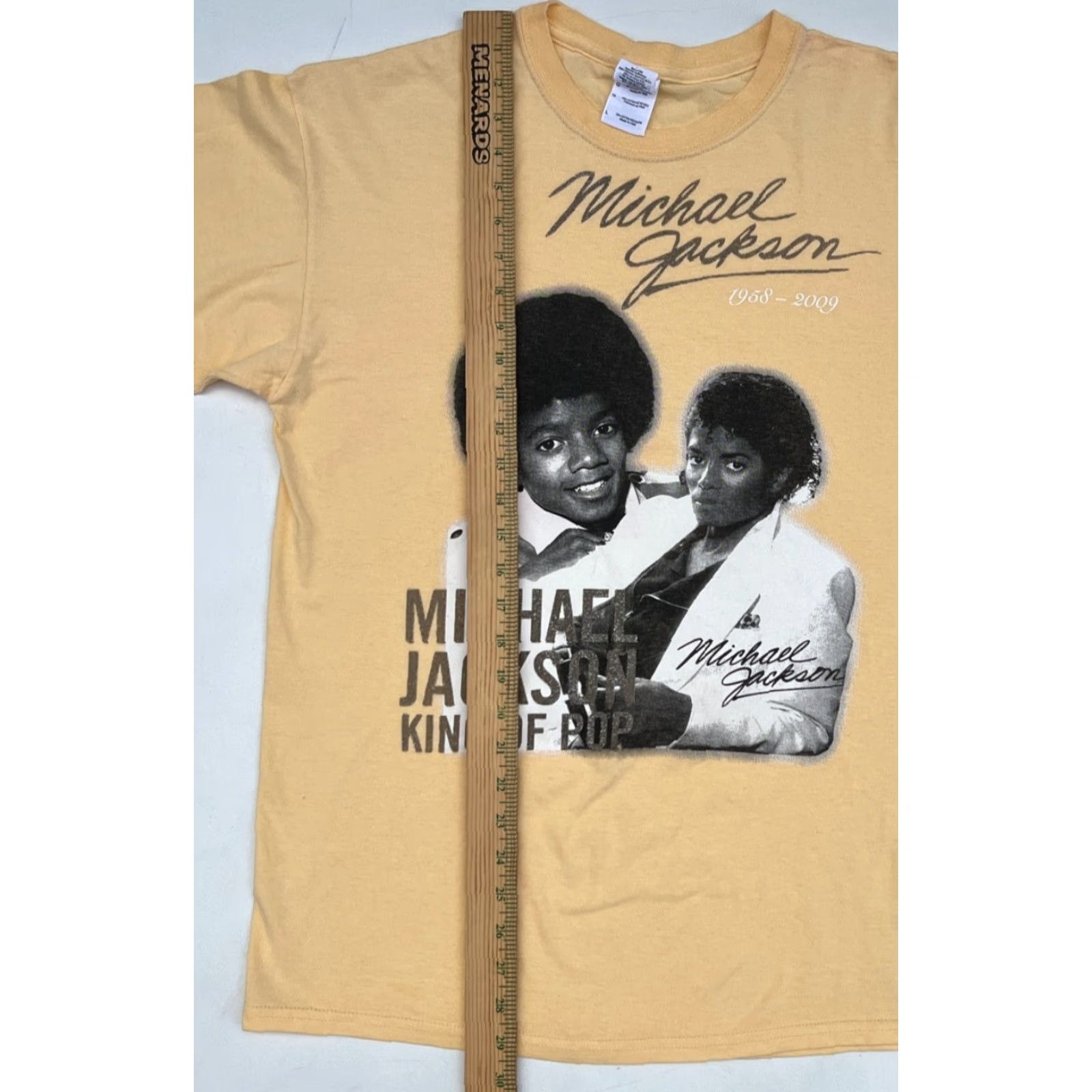 Gildan VINTAGE Michael Jackson Memorial 1958-2009 T-Shirt Sz L Mens Shirt Cotton Peach 2000s Music Gildan Ultra Cotton T-Shirt Size US L / EU 52-54 / 3 - 7 Thumbnail
