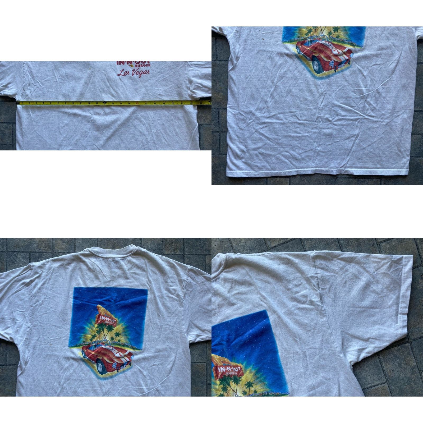 Hanes Hanes Beefy-T T-Shirt Men XL White Short Sleeve In N Out Las Vegas Fast Food Vintage? Size US XL / EU 56 / 4 - 9 Thumbnail