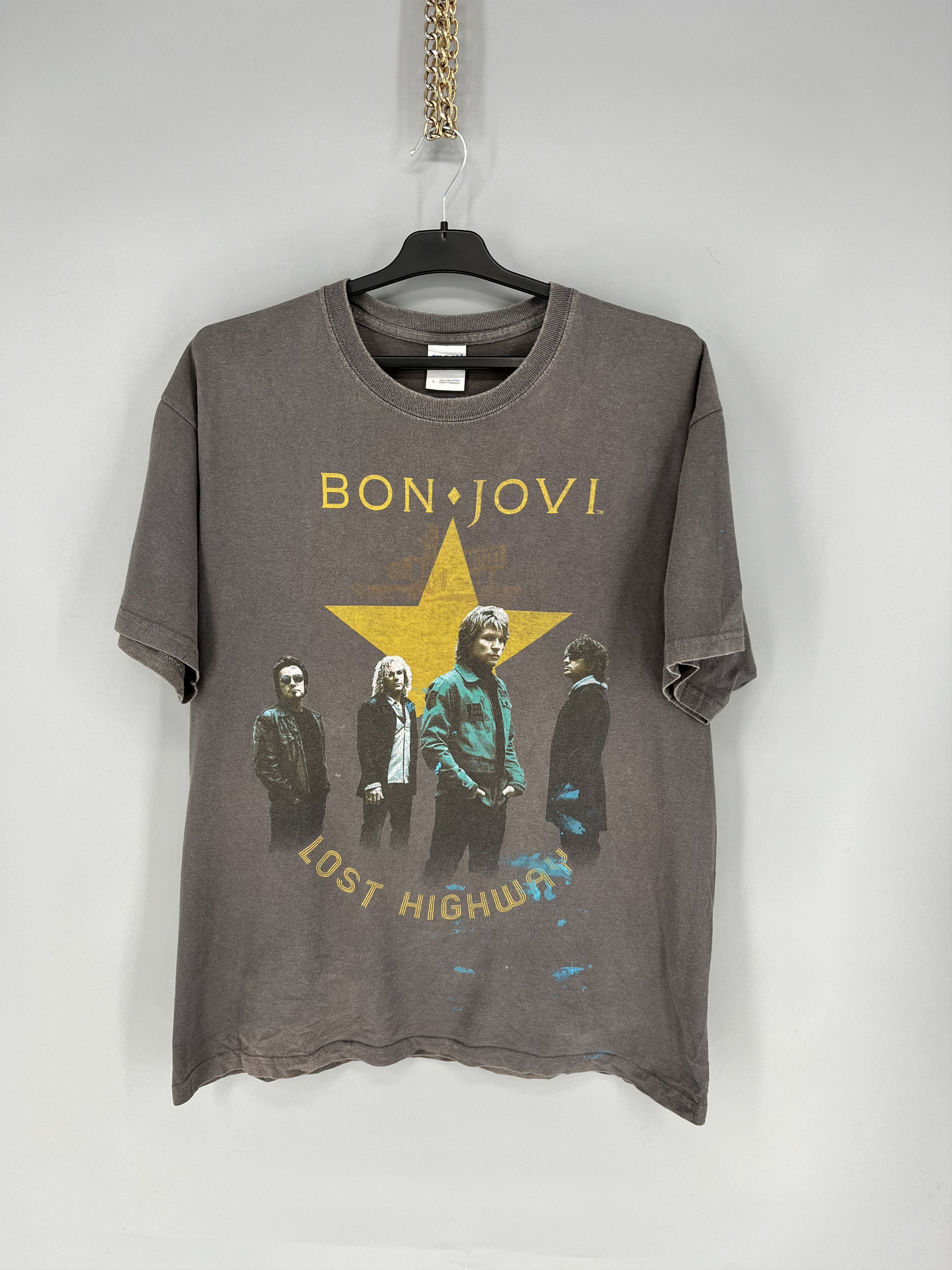 Band Tees BON JOVI Lost Highway 2008 Tour Band T-Shirt Double-sided Size US L / EU 52-54 / 3 - 1 Thumbnail