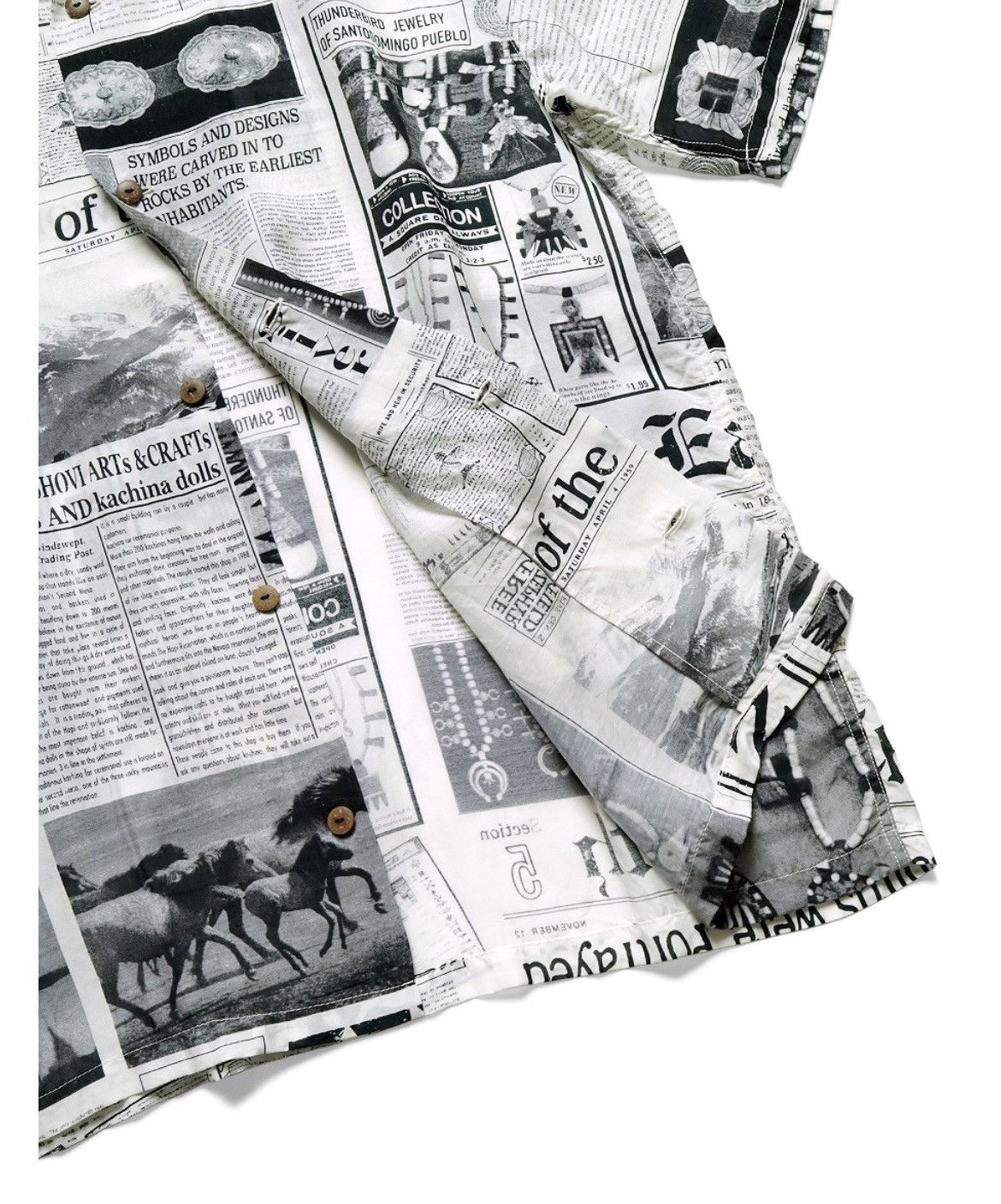 Kapital Silk Rayon Pueblo News Newspaper Pattern Aloha Shirt size 3 Size US L / EU 52-54 / 3 - 7 Thumbnail