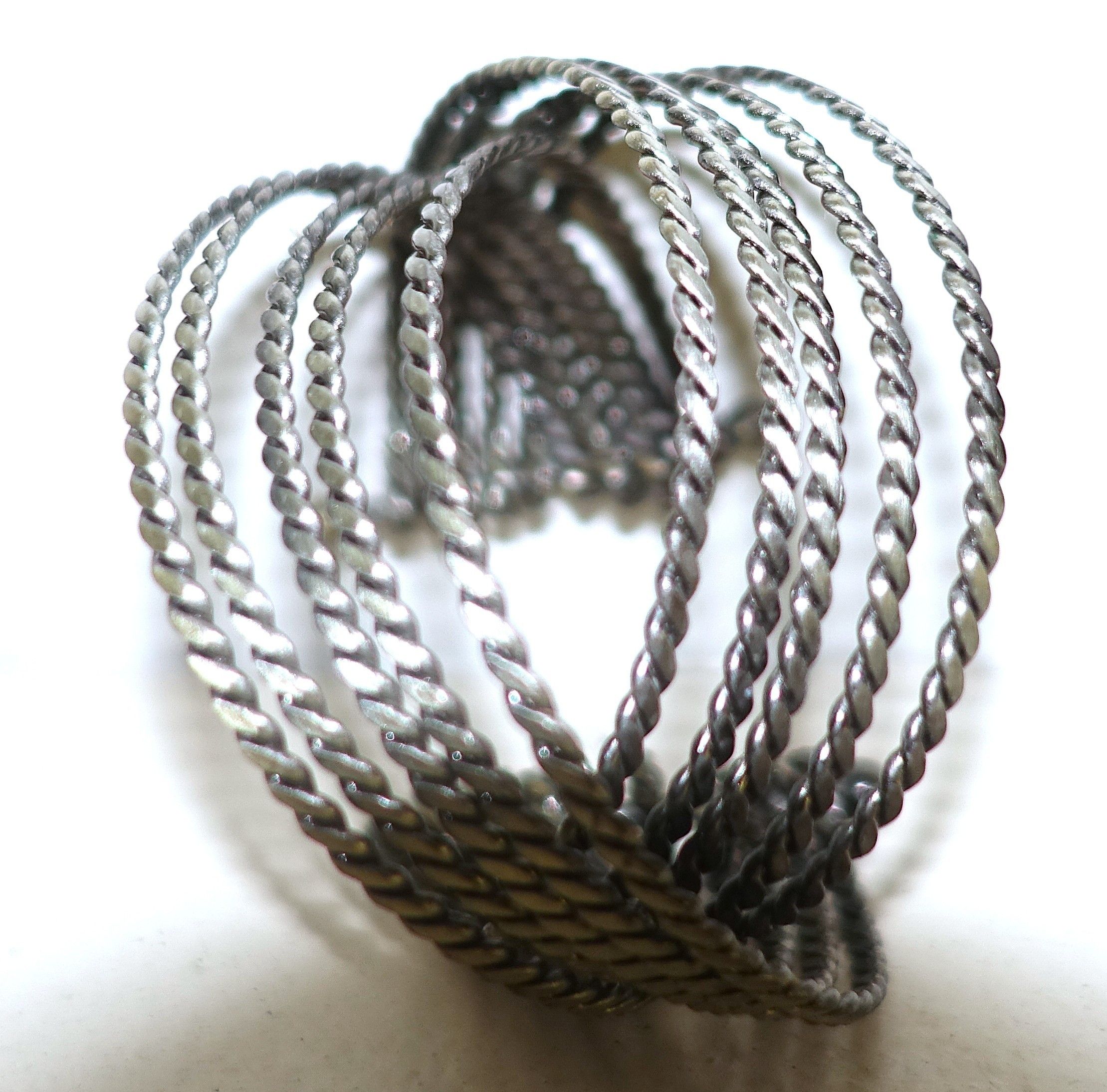 Vintage Silver tone Multi Strand Cuff Bracelet Size ONE SIZE - 5 Thumbnail