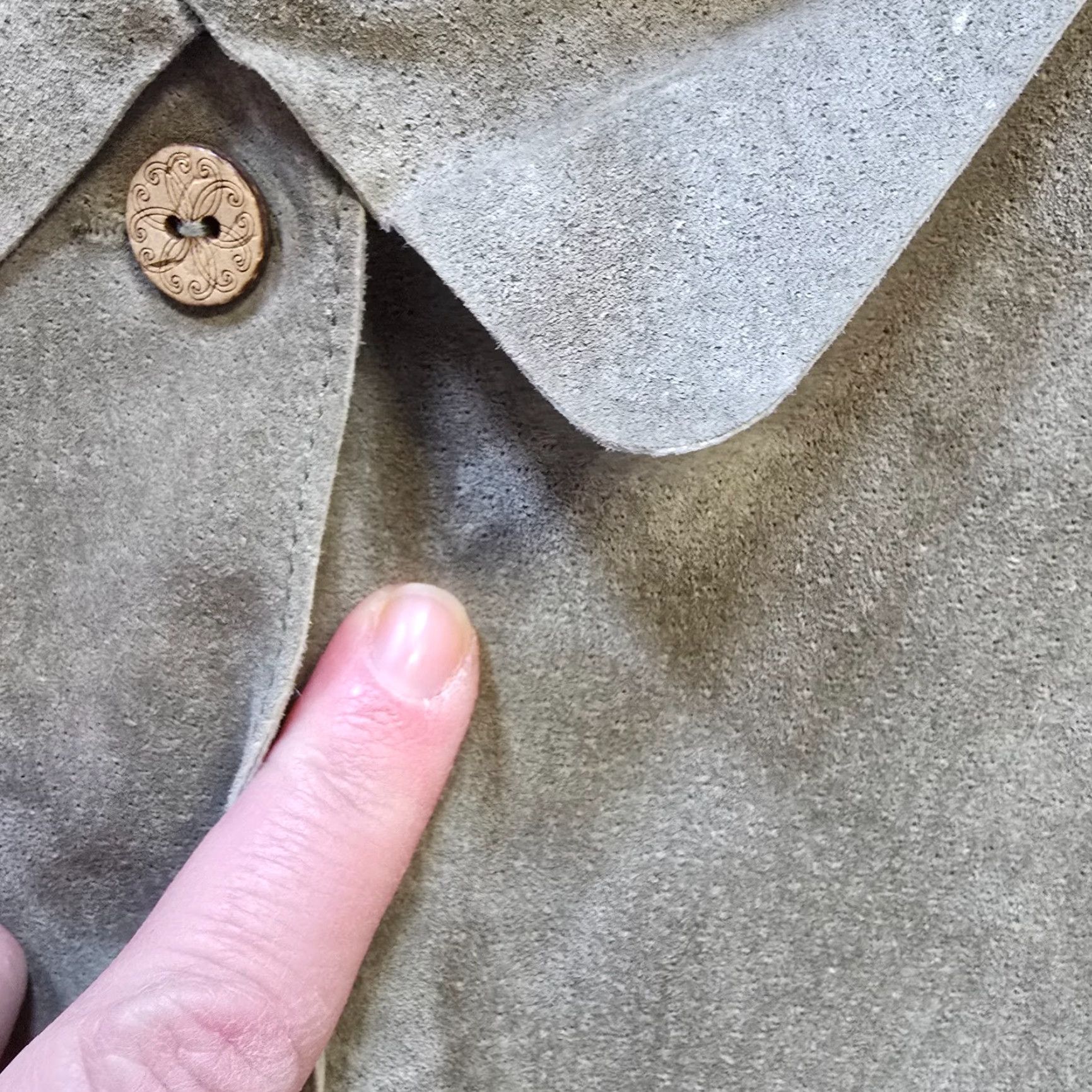 J. Jill VINTAGE J. Jill Blouse Shirt Womens Size L Gray Green Suede Leather Button Long Sleeve Classic Collar Size L / US 10 / IT 46 - 6 Thumbnail