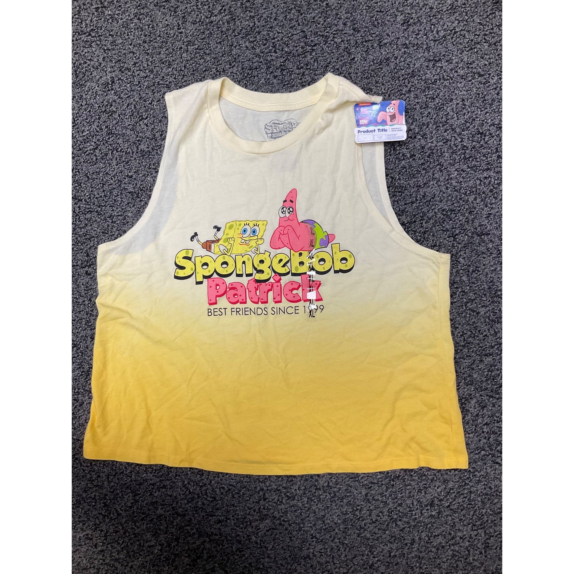 Nickelodeon Nickelodeon Spongebob Patrick Yellow Ombre Tank Top xl Size XL / US 12-14 / IT 48-50 - 4 Thumbnail