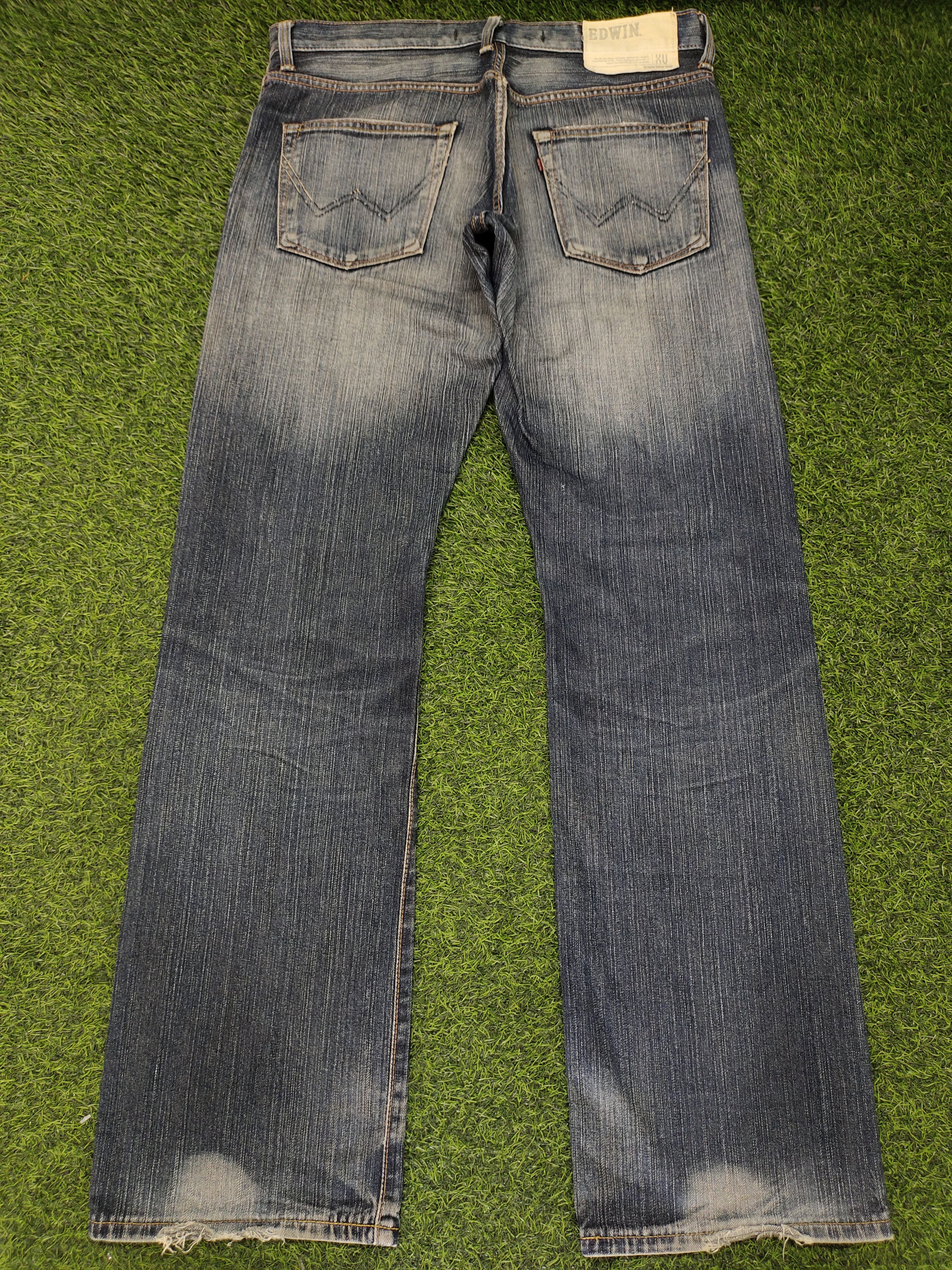 If Six Was Nine Vintage 90s Edwin Xv Distress Faded Clawmark Denim Jeans Size US 32 / EU 48 - 9 Thumbnail