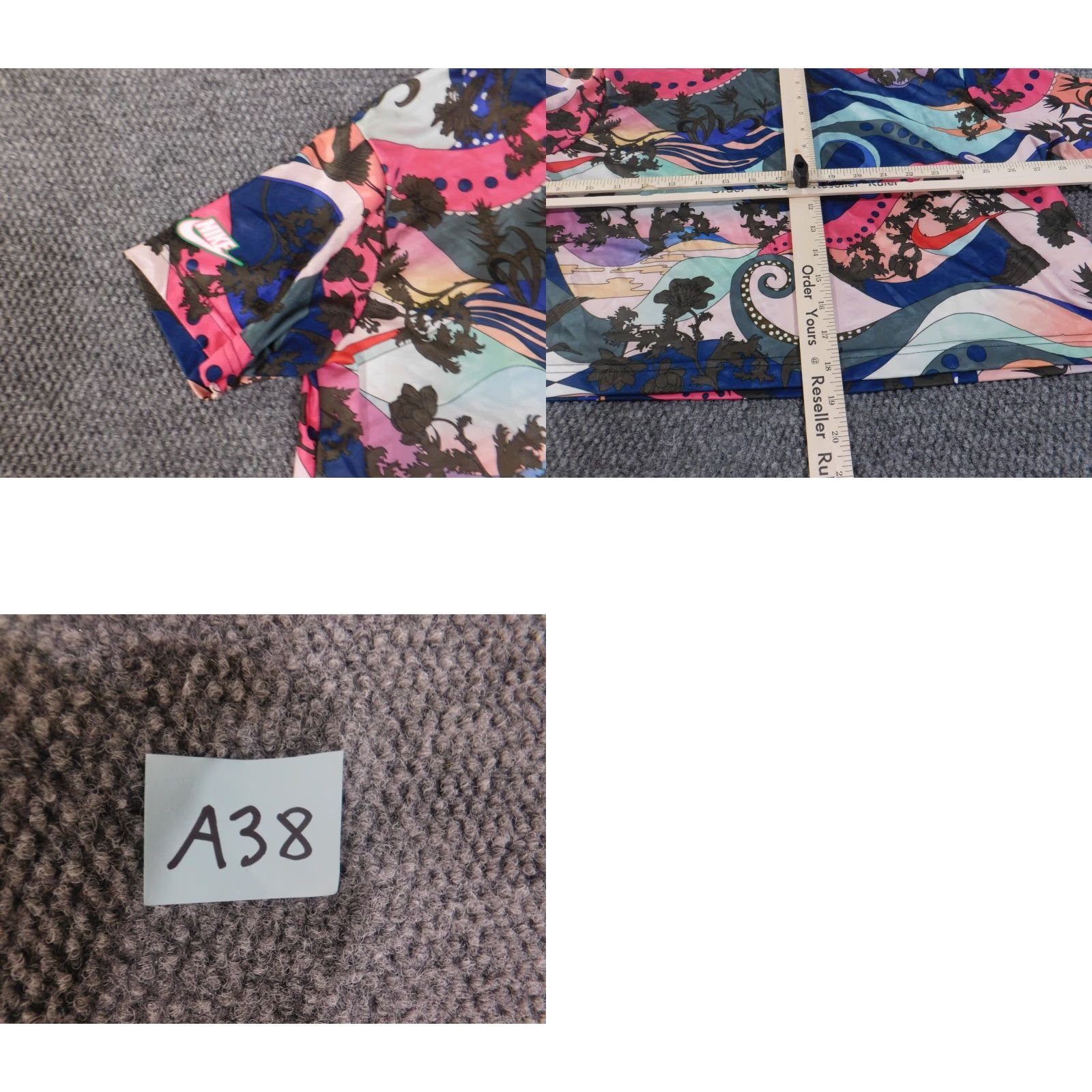 Nike Nike Dri-Fit Top Women S Blue Floral Short Sleeve Pullover Athletic Yoga Geometric Performance Shirt Size S / US 4 / IT 40 - 9 Thumbnail