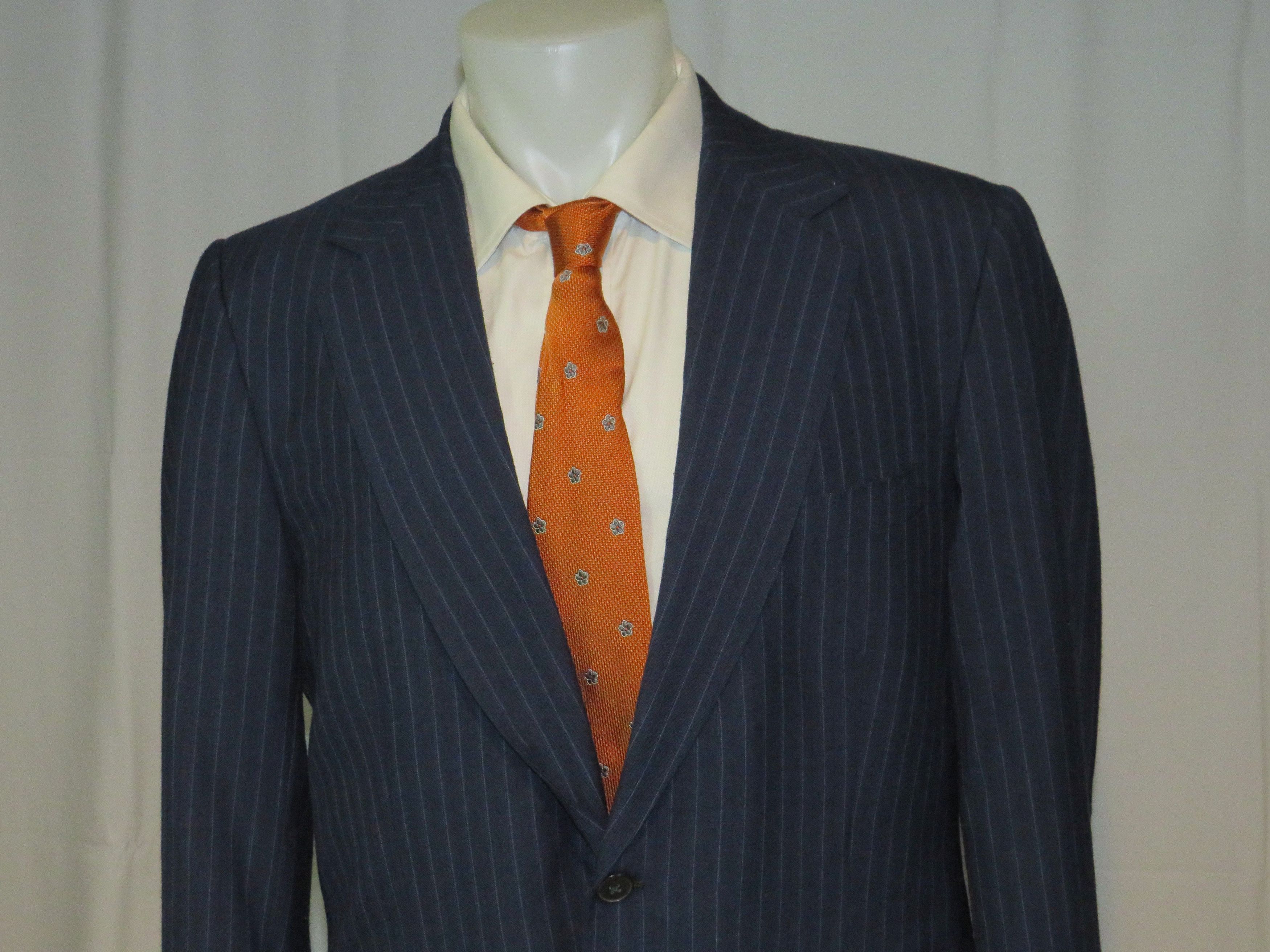 Other Emilio Dormuiel Vintage Blue Striped Two Button Suit 40R Size 40R - 4 Thumbnail