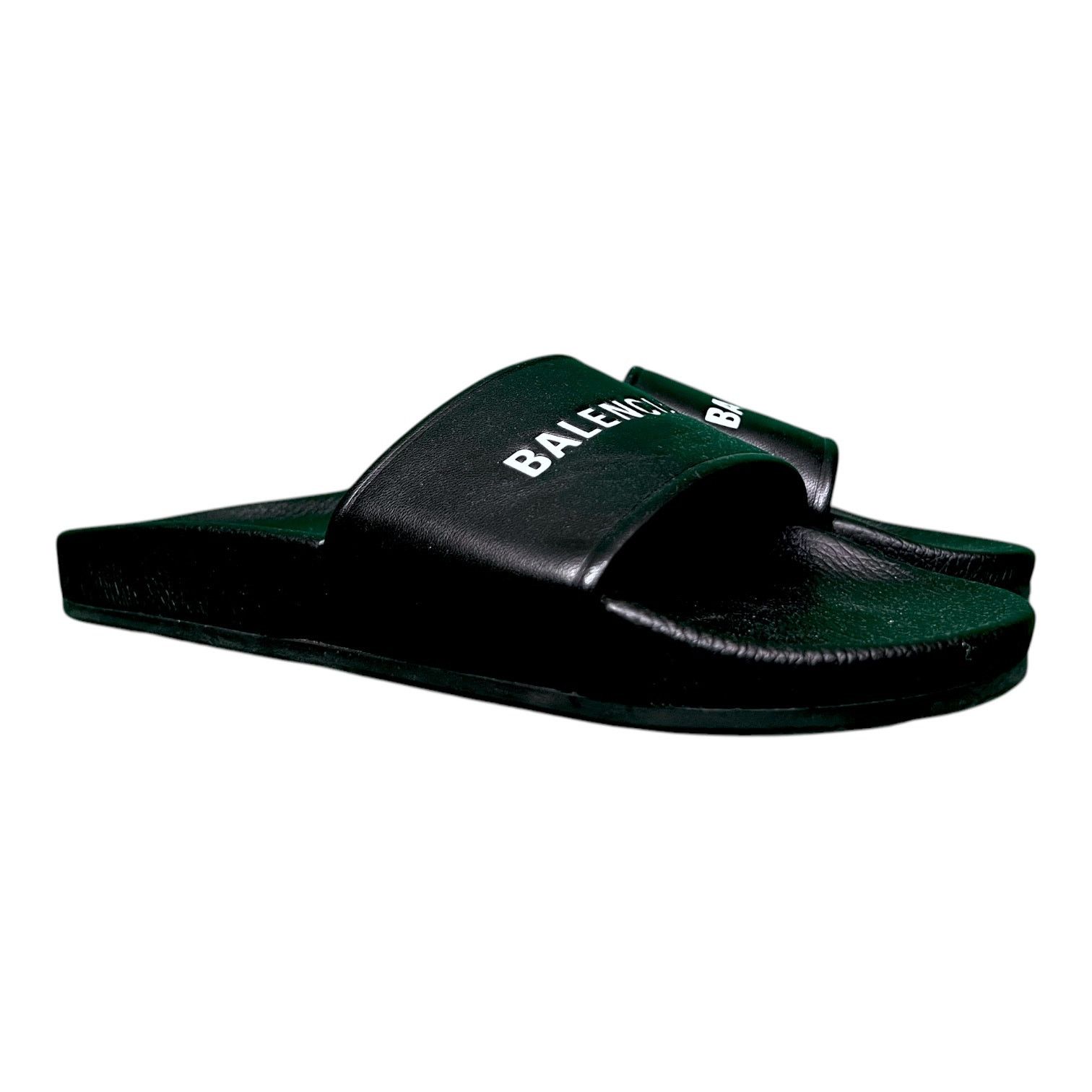 Balenciaga Unisex Balenciaga Classic Black Logo Slides Sandals Size 8 Size US 8 / EU 41 - 4 Thumbnail