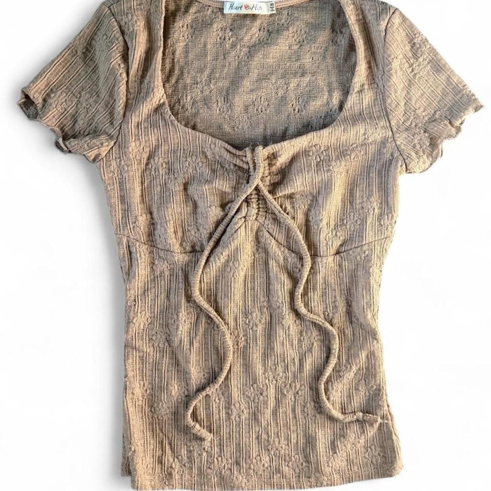 Other Heart N Hips Tan Smocked Top Size XS / US 0-2 / IT 36-38 - 1 Thumbnail