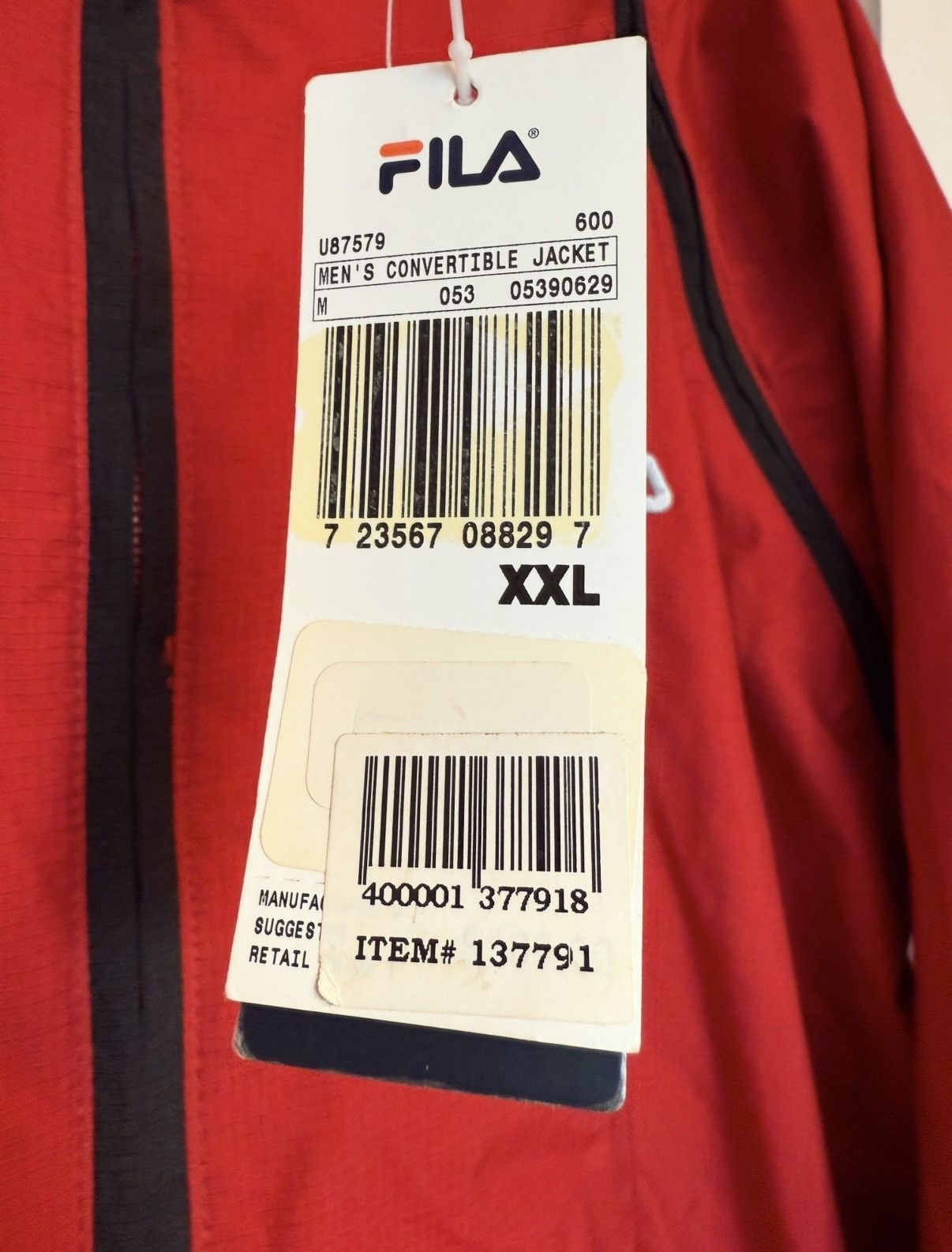 Fila Fila Men’s Red Convertible 3/1 Nylon Hooded Vest Parka XXL Size US XXL / EU 58 / 5 - 2 Thumbnail