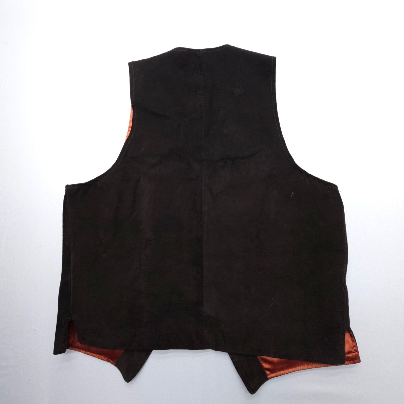 Vintage Vtg Hoffmans Leather Suede Vest Mens 42 Brown Open Western Urban Cowboy 70s USA Vest Mens Brown 42 Size US XS / EU 42 / 0 - 3 Thumbnail