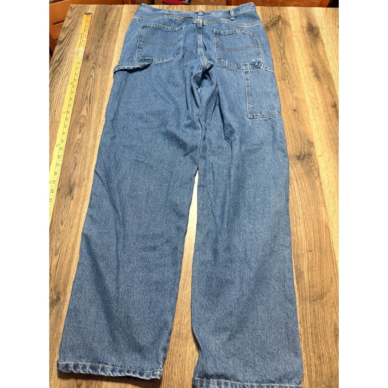 Vintage Rugged Wear Jeans Men 33x34 Blue Denim Straight Leg Pockets 5-Pocket Design Vintage No Size US 33 - 2 Thumbnail