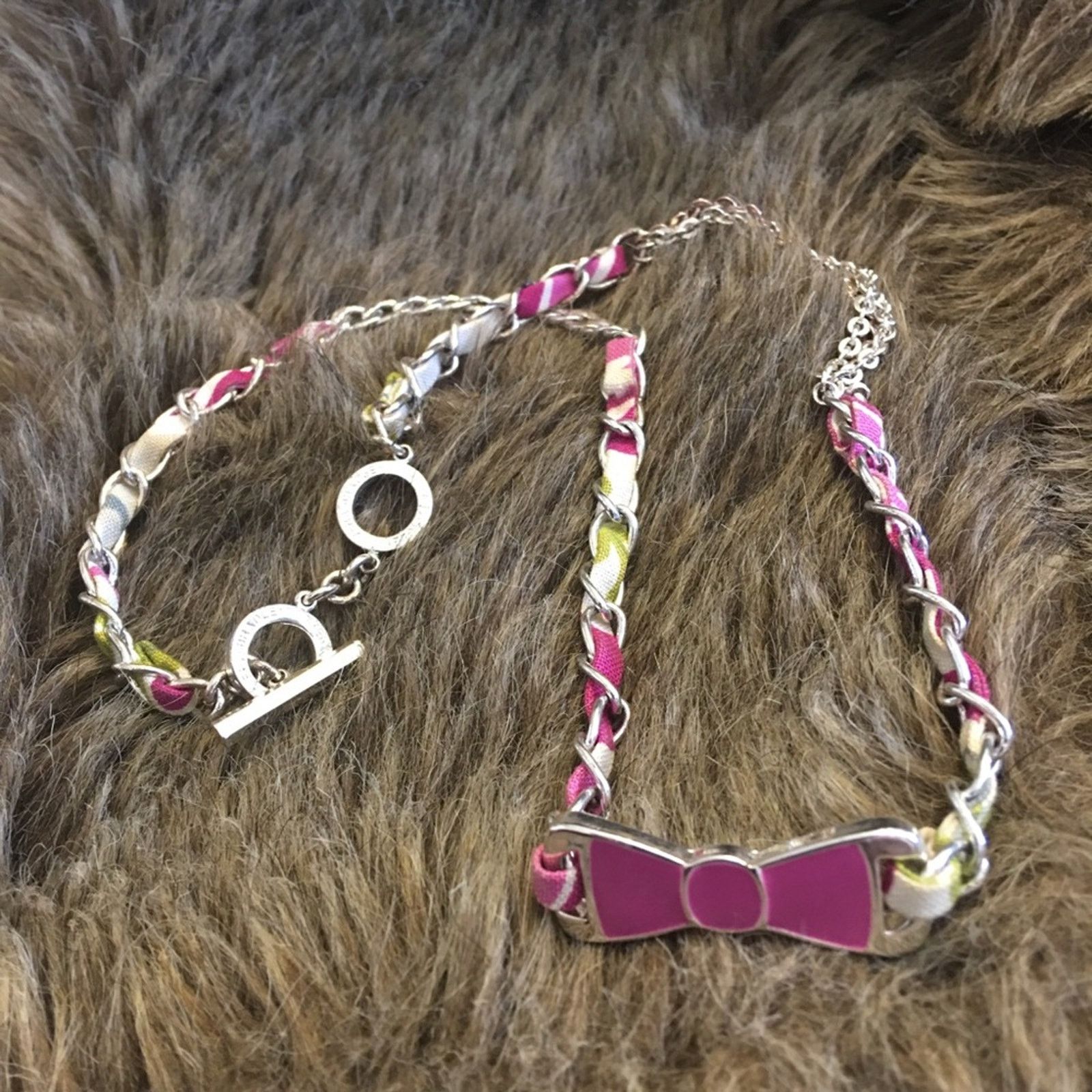 Jewelry Vera Bradley enamel bow braided chain necklace Size ONE SIZE - 11 Thumbnail