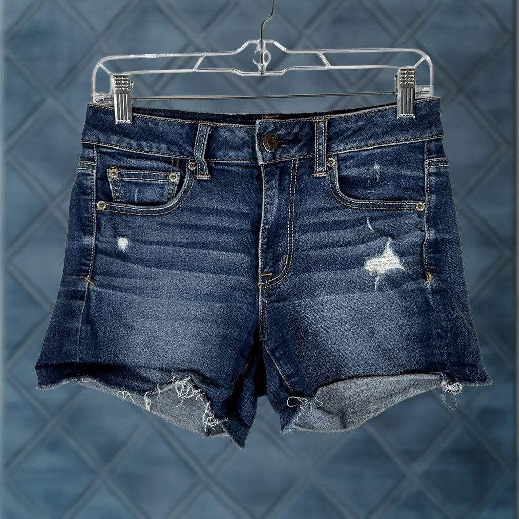 American Eagle Outfitters American Eagle Outfitters Super Stretch Jean Shorts Women's 4 Cut-Off Denim AEO Jeans Shorts Casual Summer Beach 4 Size 27" / US 4 / IT 40 - 1 Thumbnail