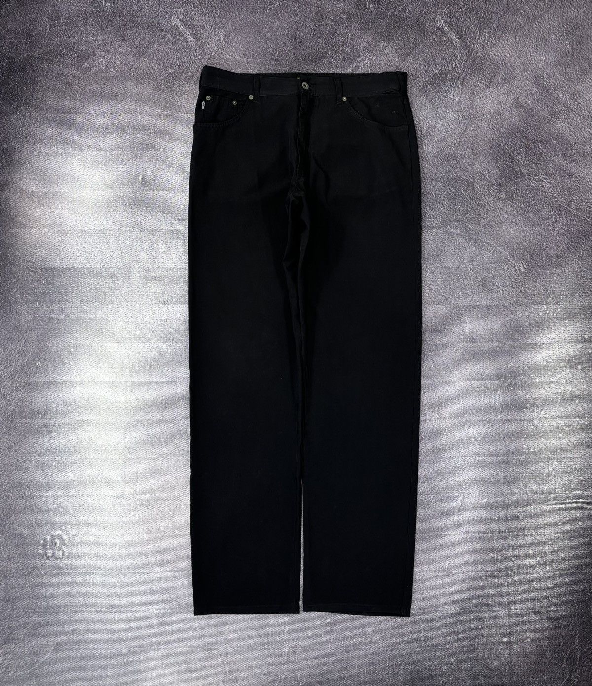 Vintage Moschino Men’s Wide-Leg Luxury Black Pants Trousers