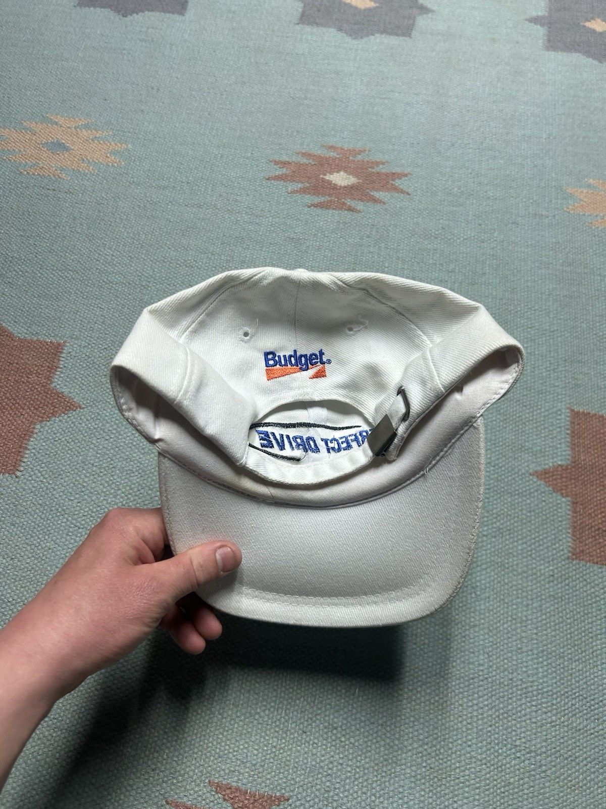 Vintage Vtg strapback hat budget trucking rental perfect drive white Size ONE SIZE - 4 Thumbnail