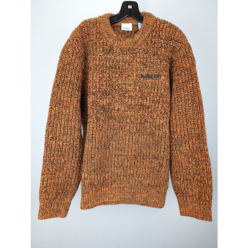 Burberry o1rshd1 Embroidered Logo Sweater in Bright Orange Size US M / EU 48-50 / 2 - 2 Thumbnail
