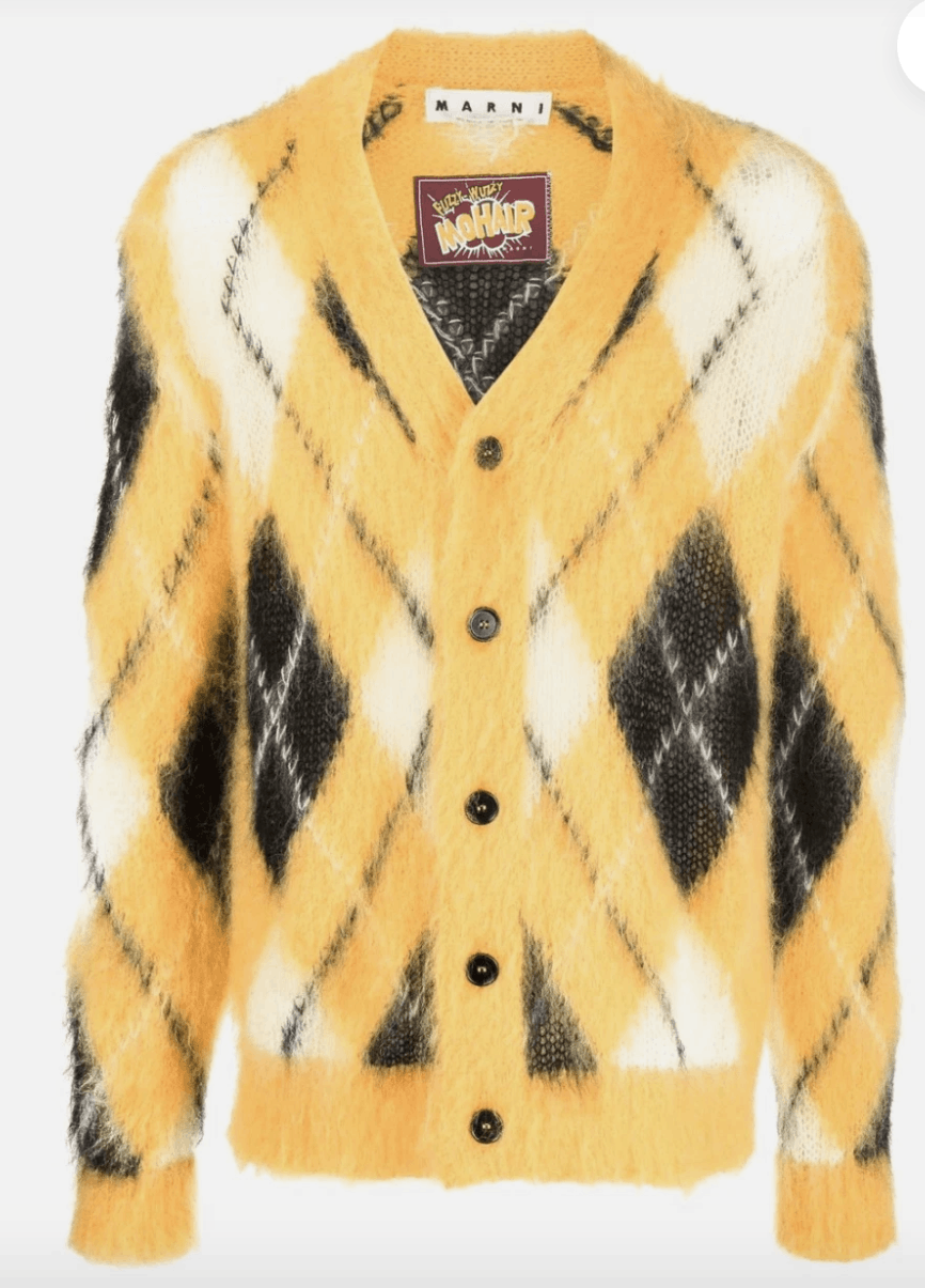 Marni Marni striped mohair-blend cardigan Yellow Sz 46 small Size US S / EU 44-46 / 1 - 1 Thumbnail