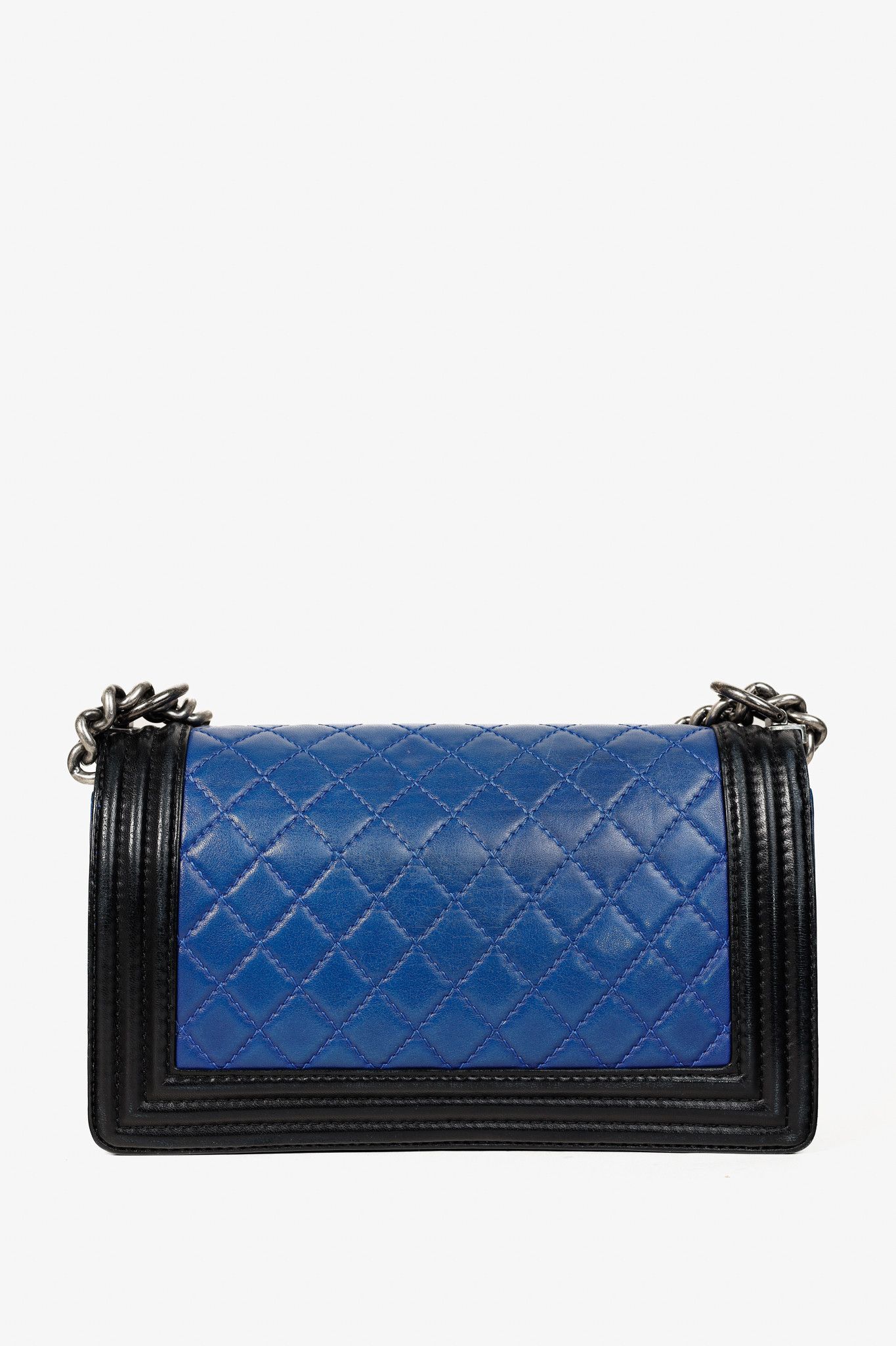 Chanel Chanel Medium Boy Blue Bicolour Quilted Flap Shoulder Bag Size ONE SIZE - 4 Thumbnail
