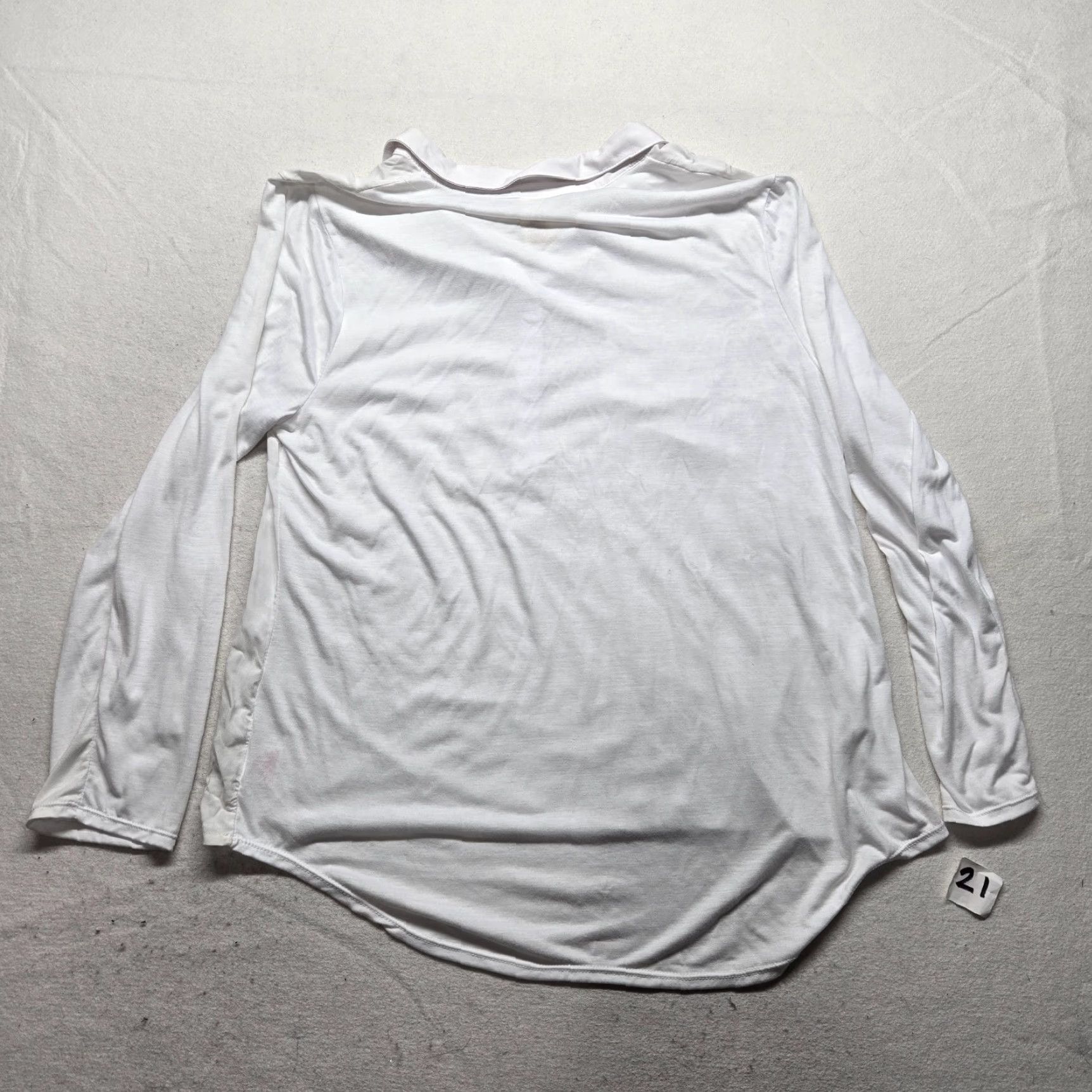 Faded Glory Faded Glory Shirt Blouse Solid White Long Sleeve Button Collared Pocket 2XL Plus Womens Size 3XL / US 20-22 - 7 Thumbnail
