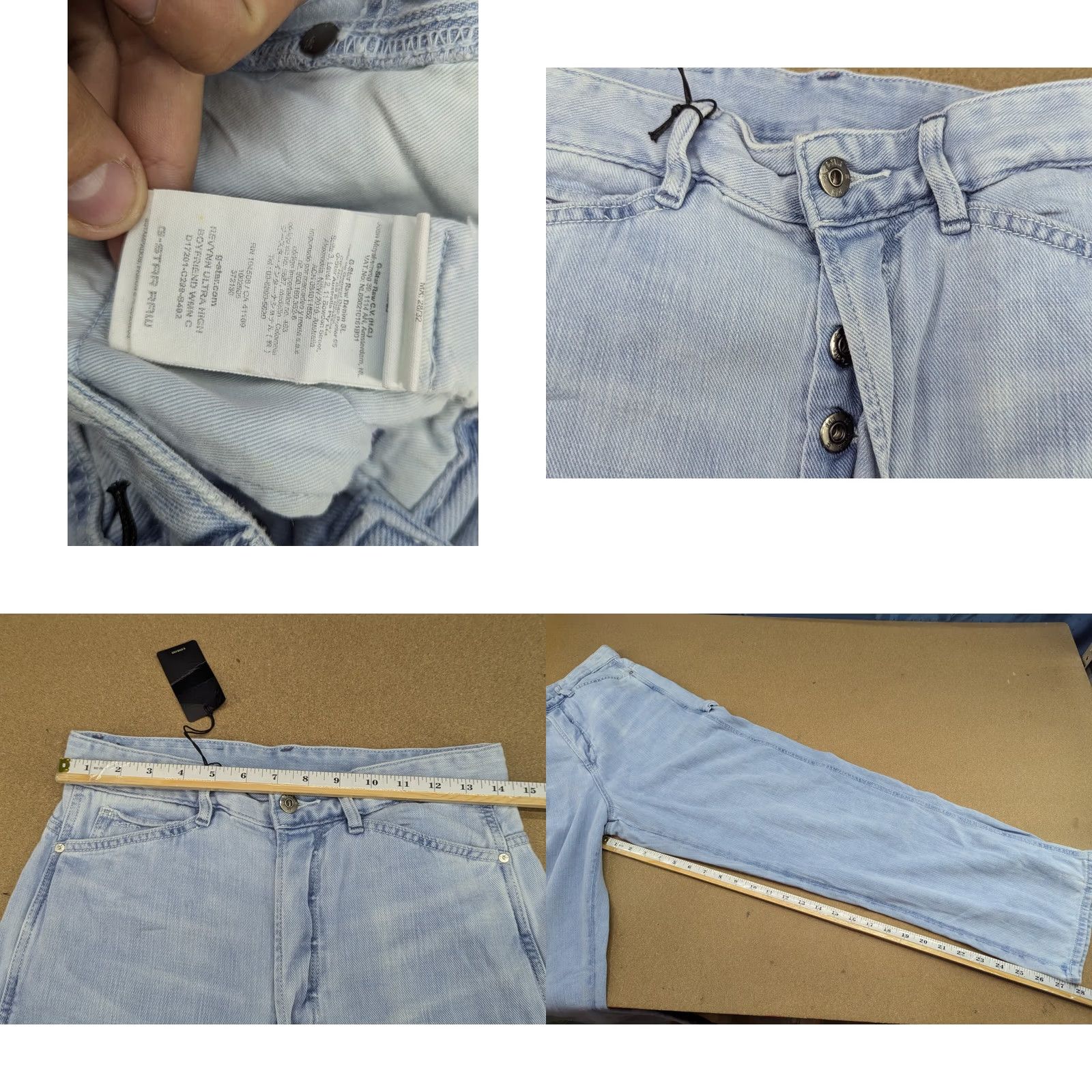 G-Star G-Star Womens Revynn Ultra High Blue Boyfriend Jeans High Waist W29 L28 Jeans Womens Blue 29 28 Size 29" - 8 Thumbnail