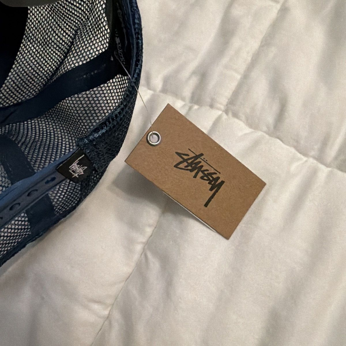 Stussy Stussy waxed canvas trucker hat dyed navy Size ONE SIZE - 4 Thumbnail