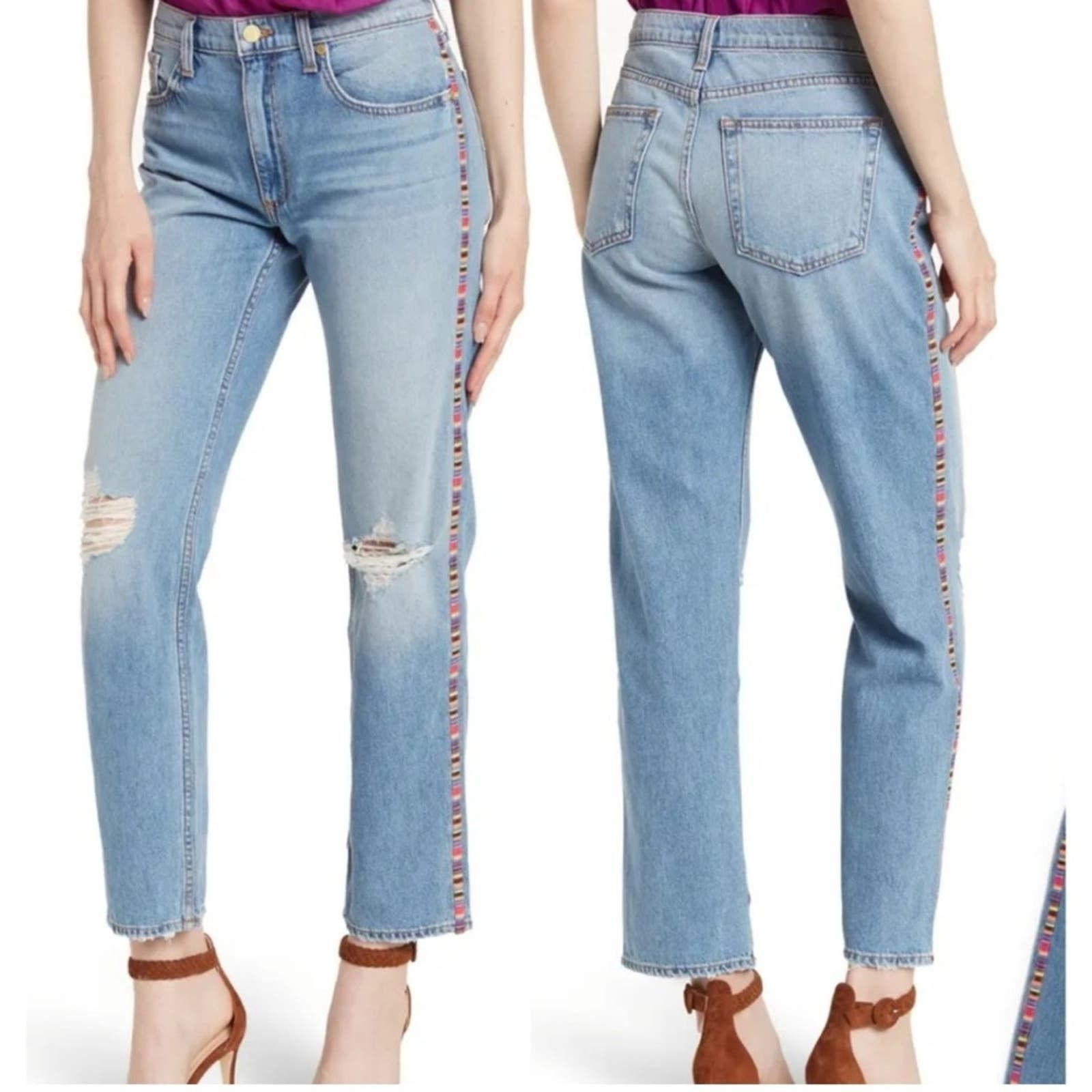 image of Ramy Brook Rosie Boyfriend Jeans in Blue, Women's (Size 23)