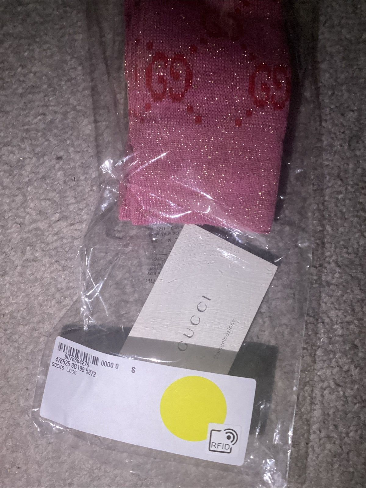 Gucci Gucci Pink GG Monogram Glitter Socks Size ONE SIZE - 6 Thumbnail