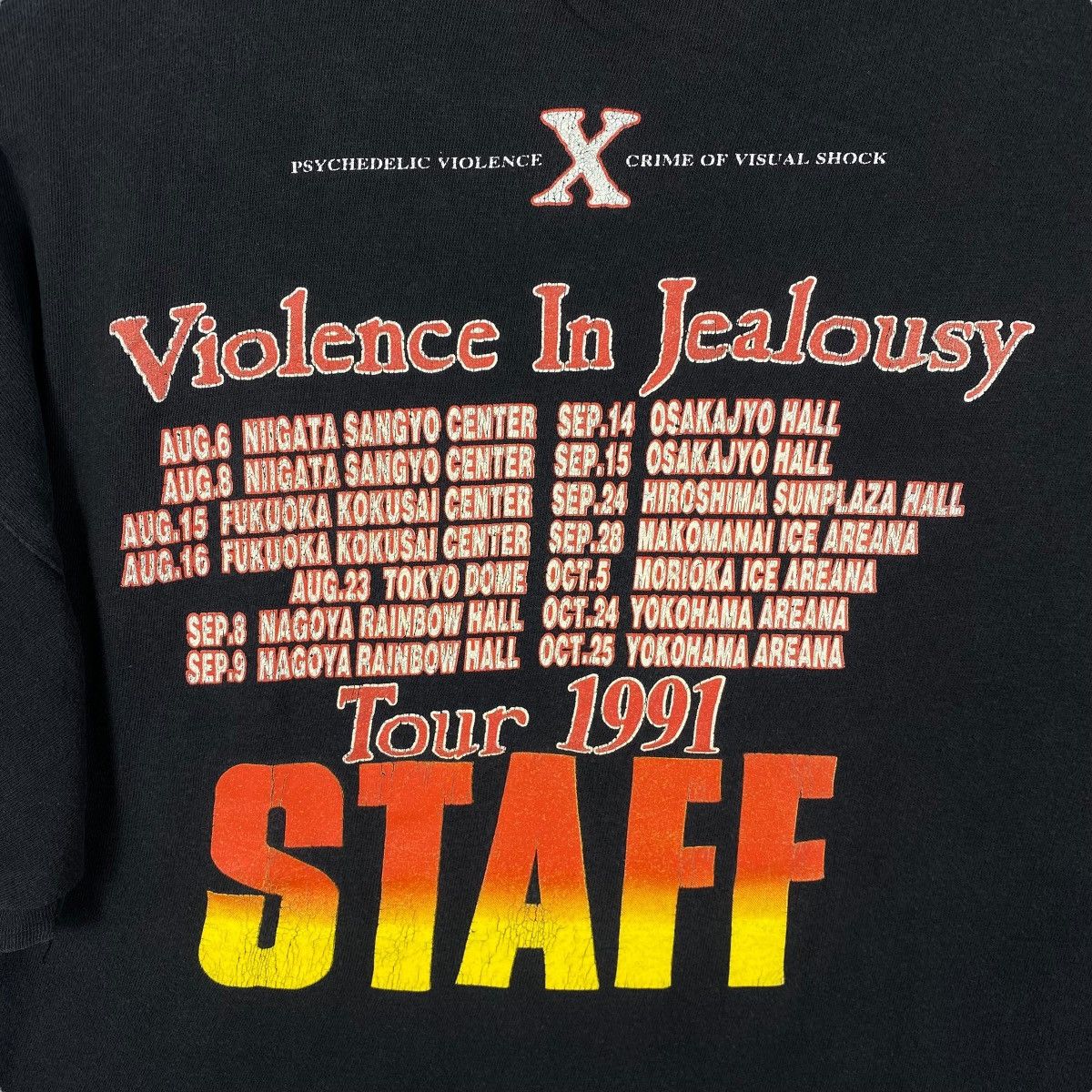 Band Tees Vintage X-JAPAN Violence In Jealousy Tour 1991 Staff Tee Size US L / EU 52-54 / 3 - 5 Thumbnail