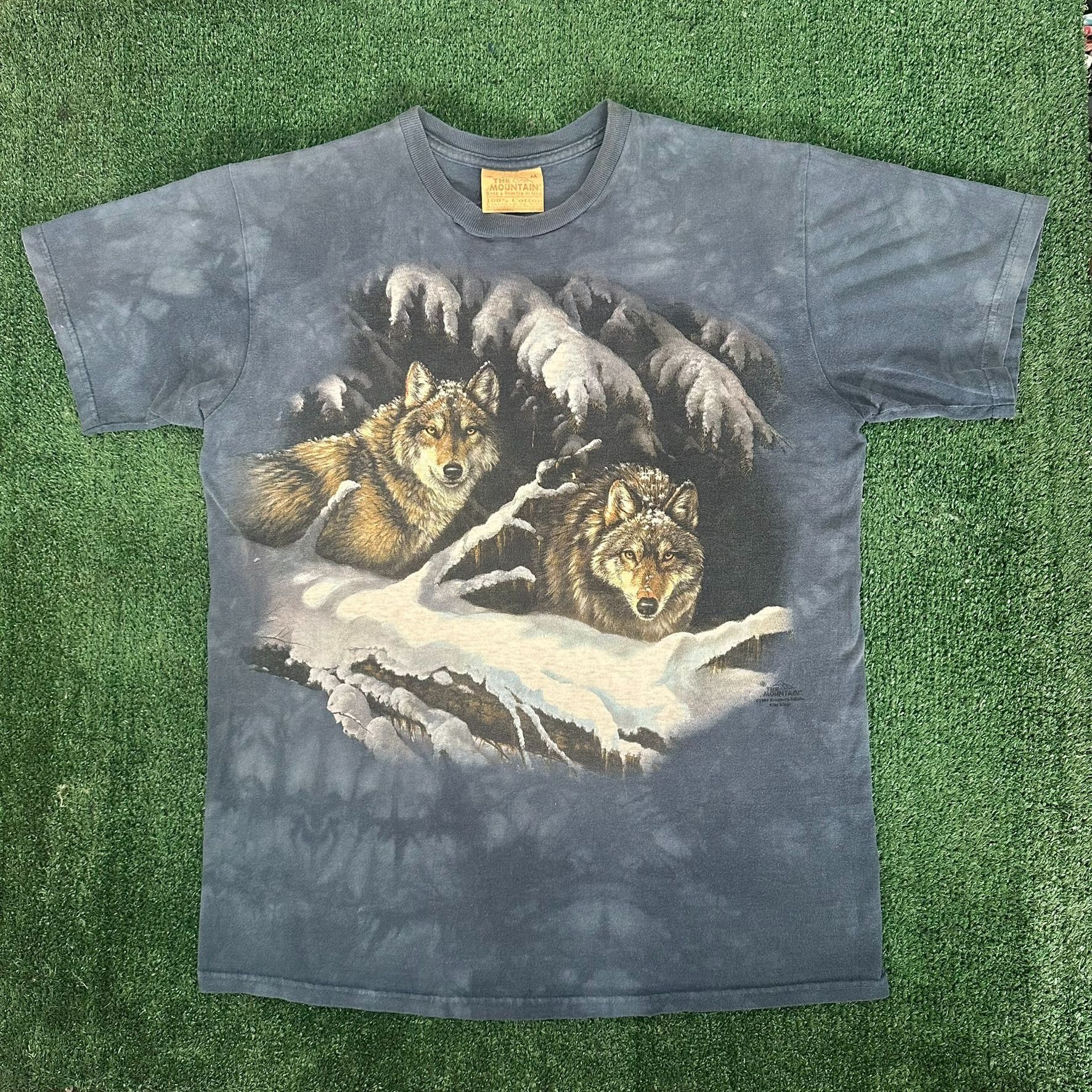 The Mountain Vintage 90s The Mountain Wolf T-Shirt Nature Animals Western Size US L / EU 52-54 / 3 - 1 Thumbnail