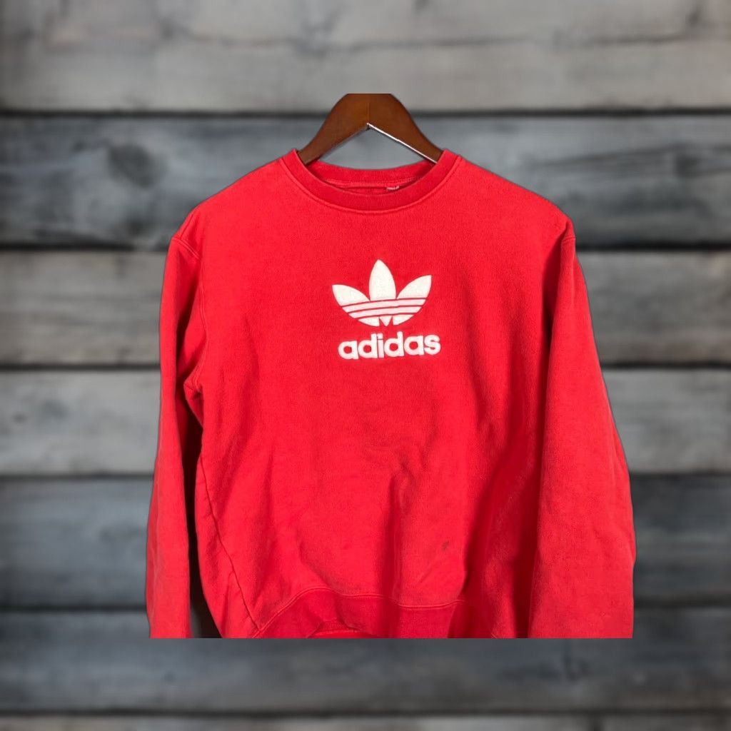 Adidas VINTAGE adidas Crewneck Sweatshirt Men Small Red Heavyweight 90s Skate Retro Embroidered Size US S / EU 44-46 / 1 - 1 Thumbnail