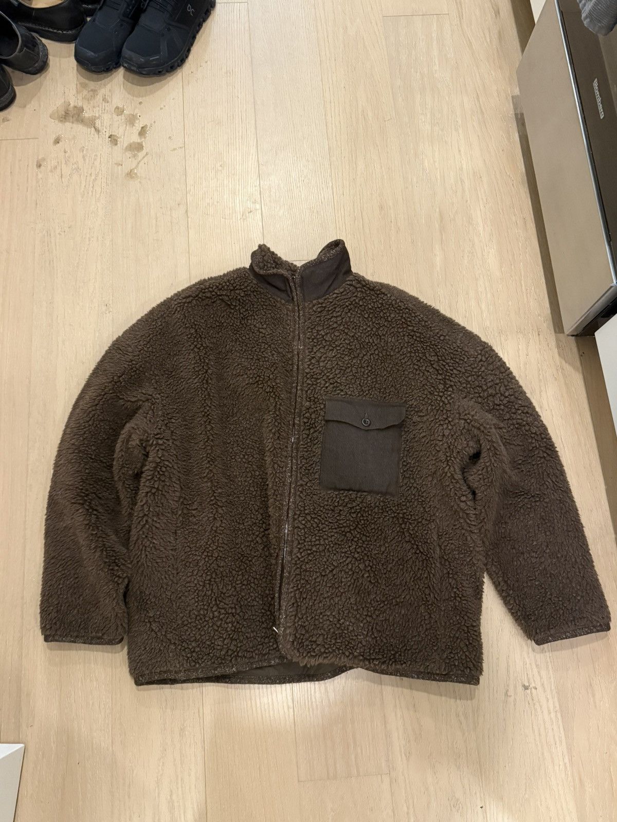 Evan Kinori Evan Kinori Undyed Brown Fleece Jacket Size US XL / EU 56 / 4 - 1 Thumbnail