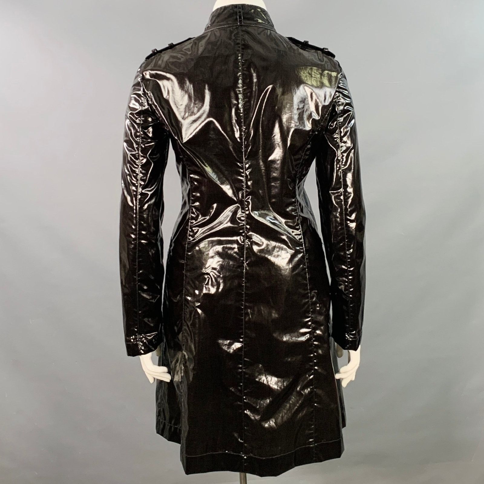 Emporio Armani Black Polyester Cotton Epaulets Zip Pockets Hidden Snaps Size XL / US 12-14 / IT 48-50 - 6 Thumbnail