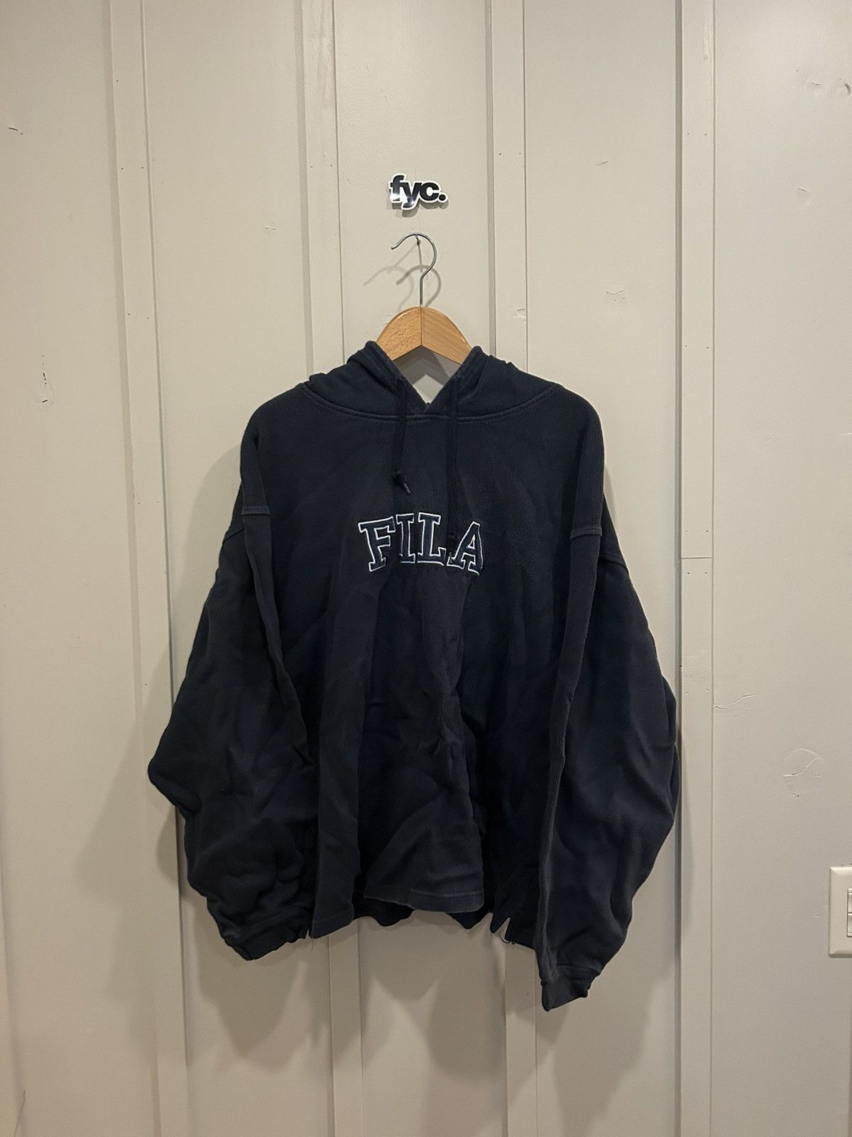 Fila × Vintage Vintage 90s FILA Faded Hoodie Size US XL / EU 56 / 4 - 1 Thumbnail