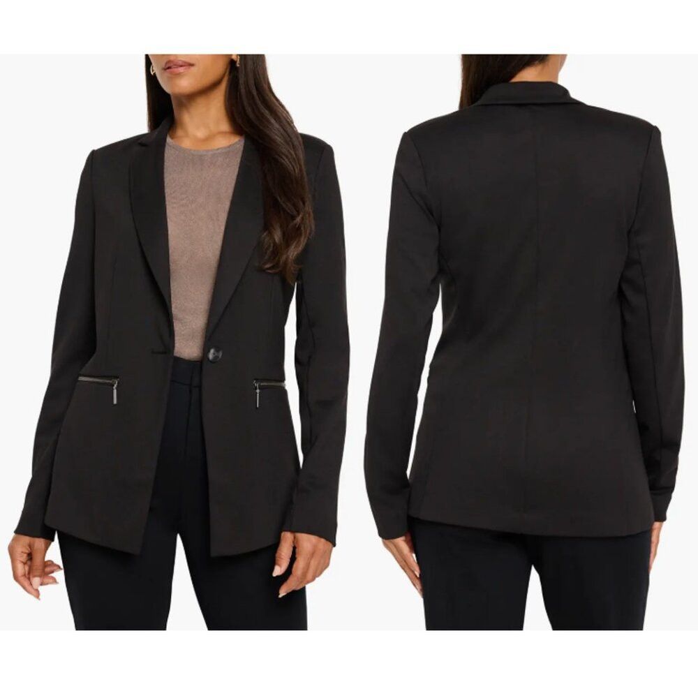 NIC+ZOE NWT New $178 NIC + ZOE Ponte Black Blazer Size XS Size XS / US 0-2 / IT 36-38 - 1 Thumbnail