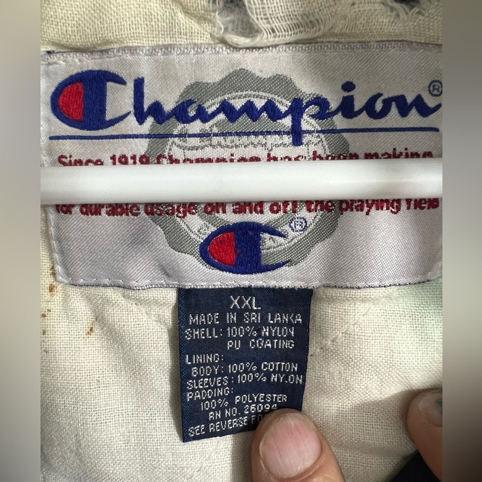 Champion VINTAGE Champion Chicago Bears Long Lined Jacket Mens RARE Size US XXL / EU 58 / 5 - 8 Thumbnail