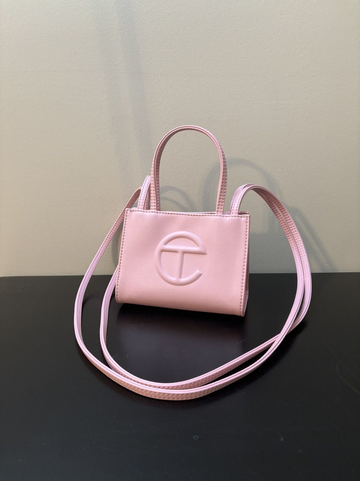 Telfar Telfar Small Leather Shopping Bag Pink Size ONE SIZE - 1 Thumbnail